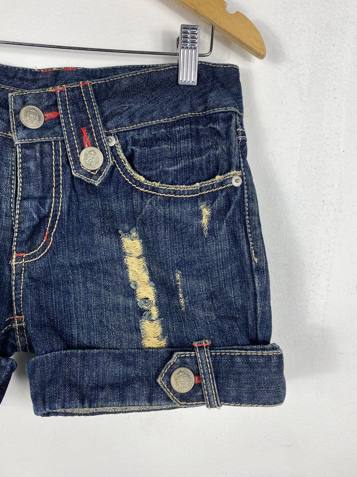 Hysteric Glamour × Tornado Mart Distressed Short Denim By Japanease Brand Size 30" / US 8 / IT 44 - 4 Thumbnail