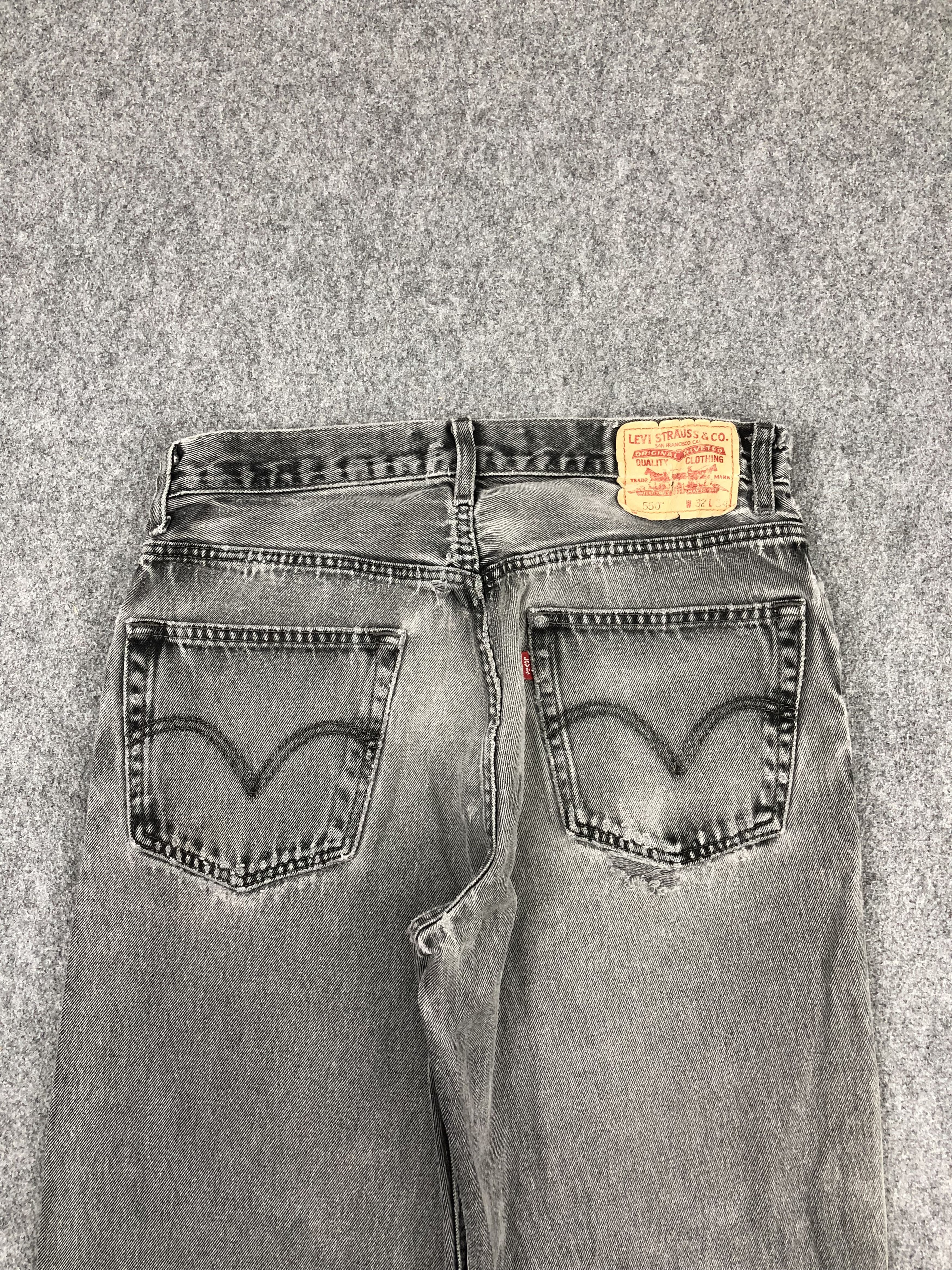 Levi's Vintage Levis 550 Faded Black Jeans 33x32 Size US 33 - 4 Thumbnail