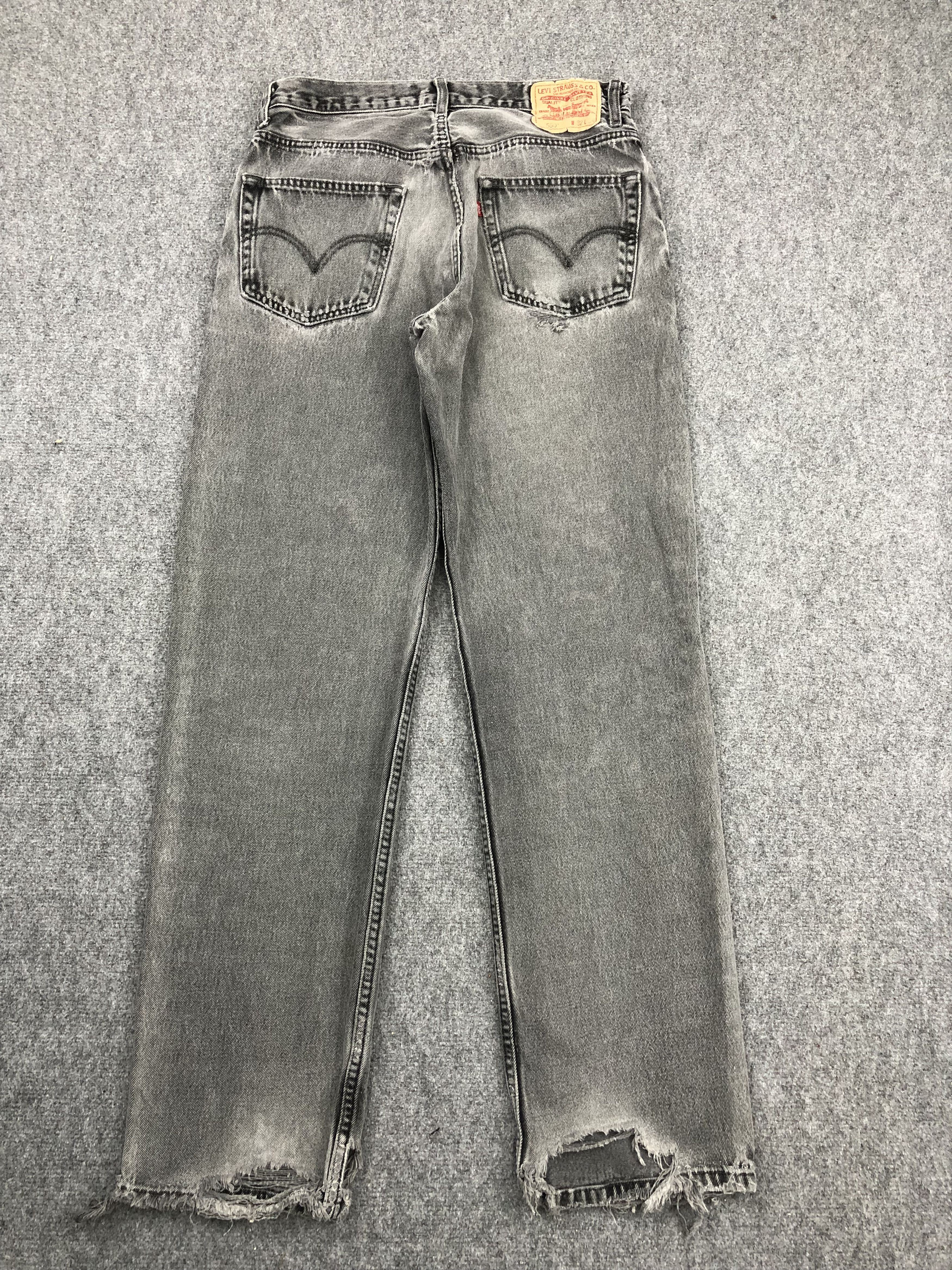 Levi's Vintage Levis 550 Faded Black Jeans 33x32 Size US 33 - 3 Thumbnail