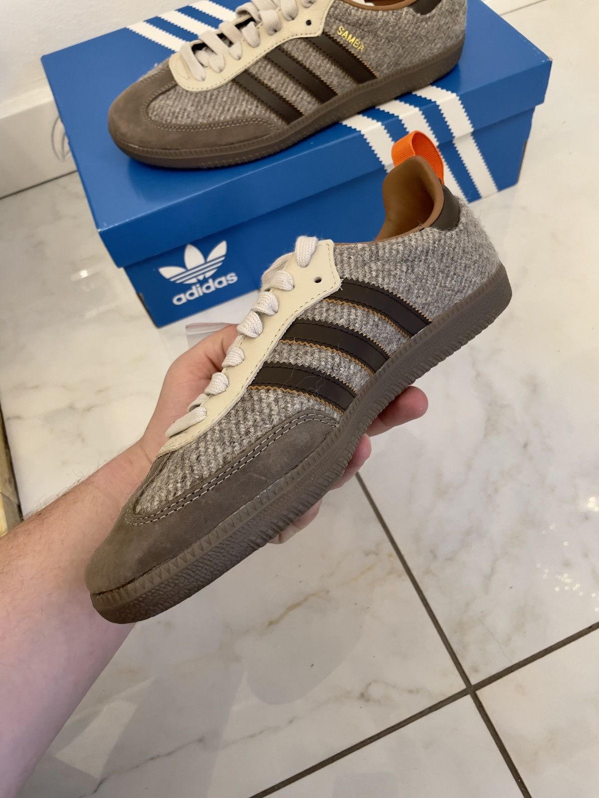adidas gazelle silver green womens Adidas x Wales Bonner Nylon Samba Shoes – Extra Butter