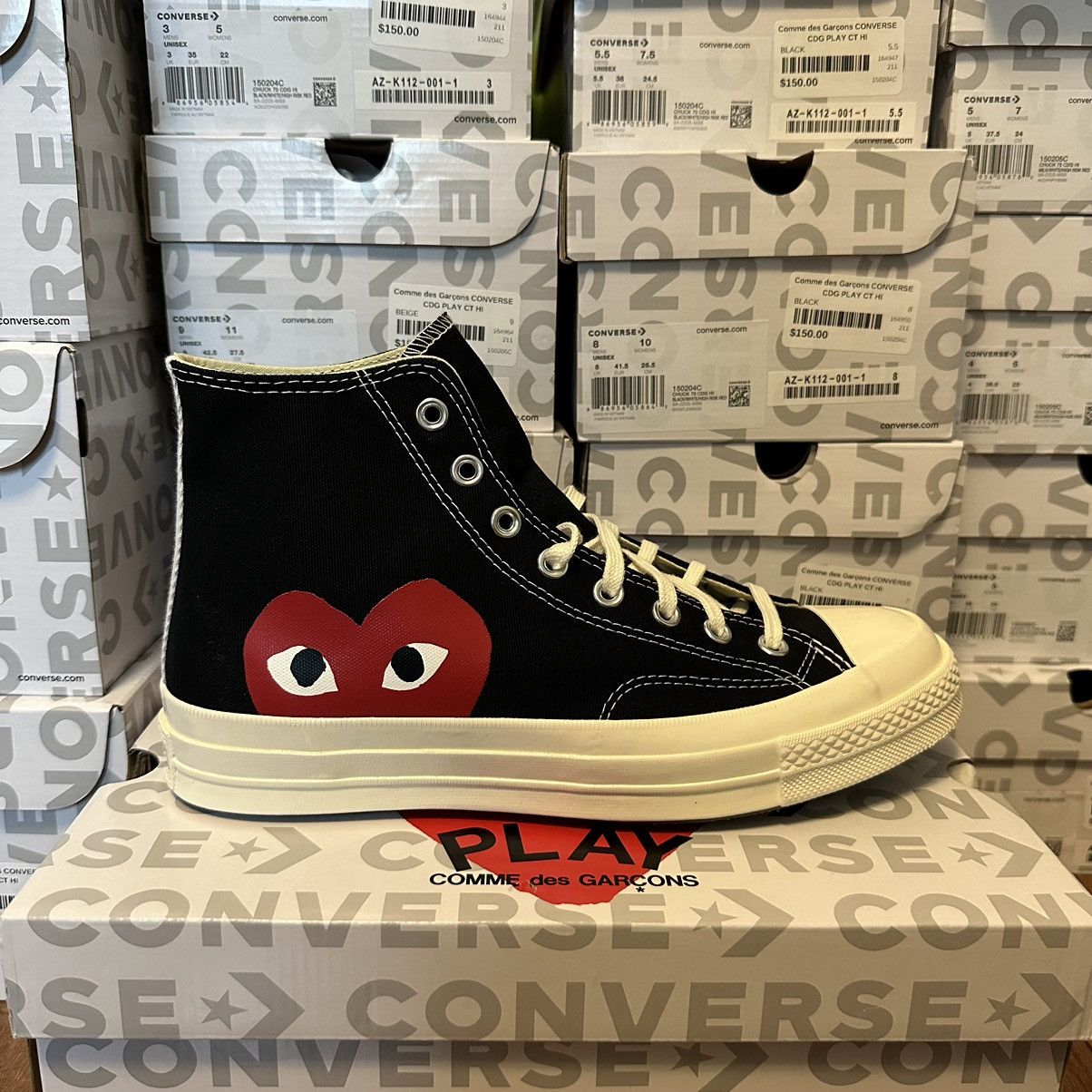 Converse MANY SIZES CDG Converse High Comme des Garcons Black | Grailed