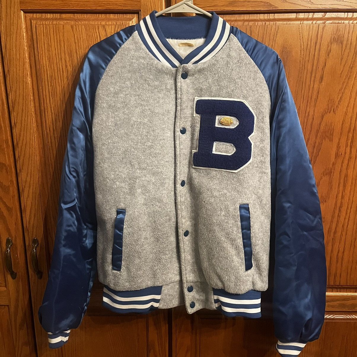 Vintage Vintage 80s Butler University blue grey varsity jacket | Grailed