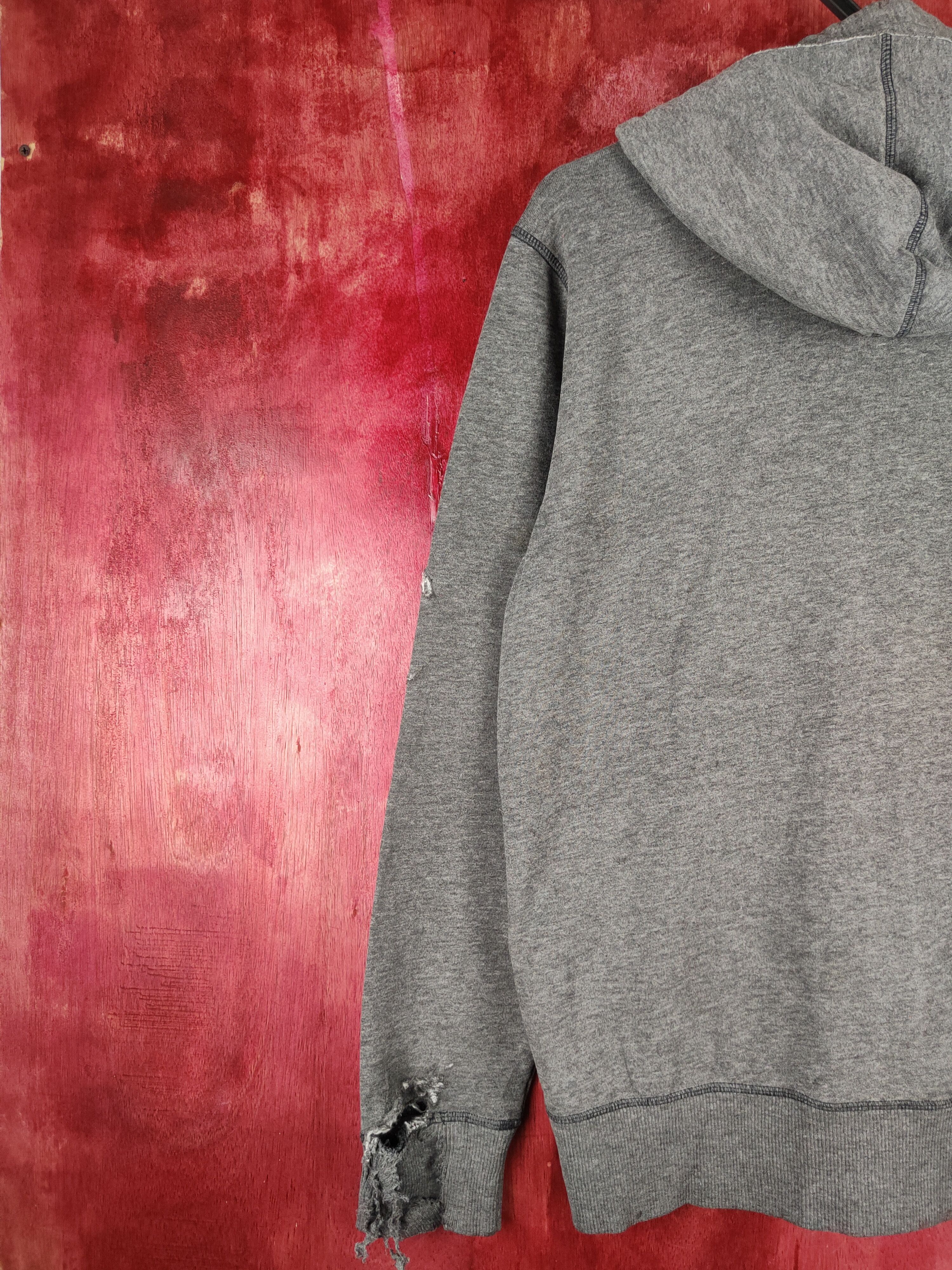 Replay Replay distressed ripped Gray Hoodie Sweater #303B Size US M / EU 48-50 / 2 - 12 Thumbnail