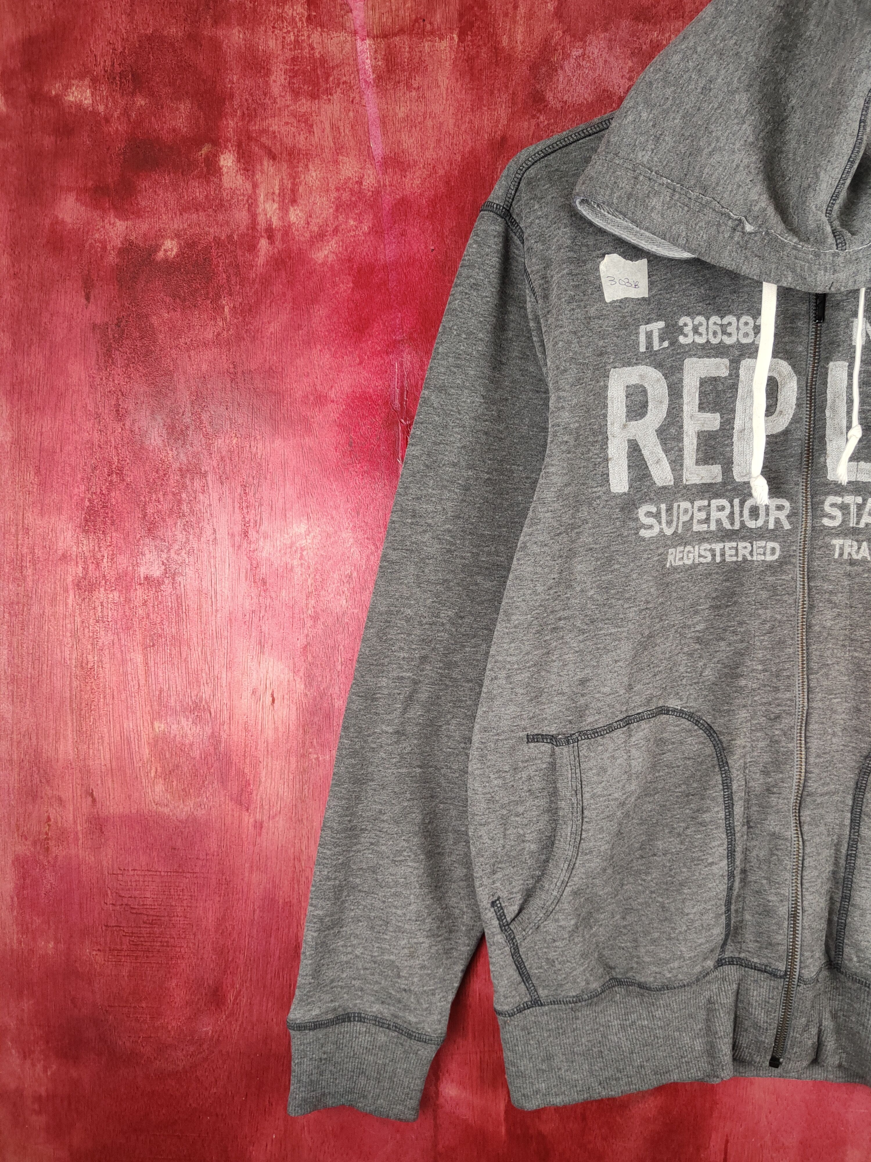 Replay Replay distressed ripped Gray Hoodie Sweater #303B Size US M / EU 48-50 / 2 - 4 Thumbnail