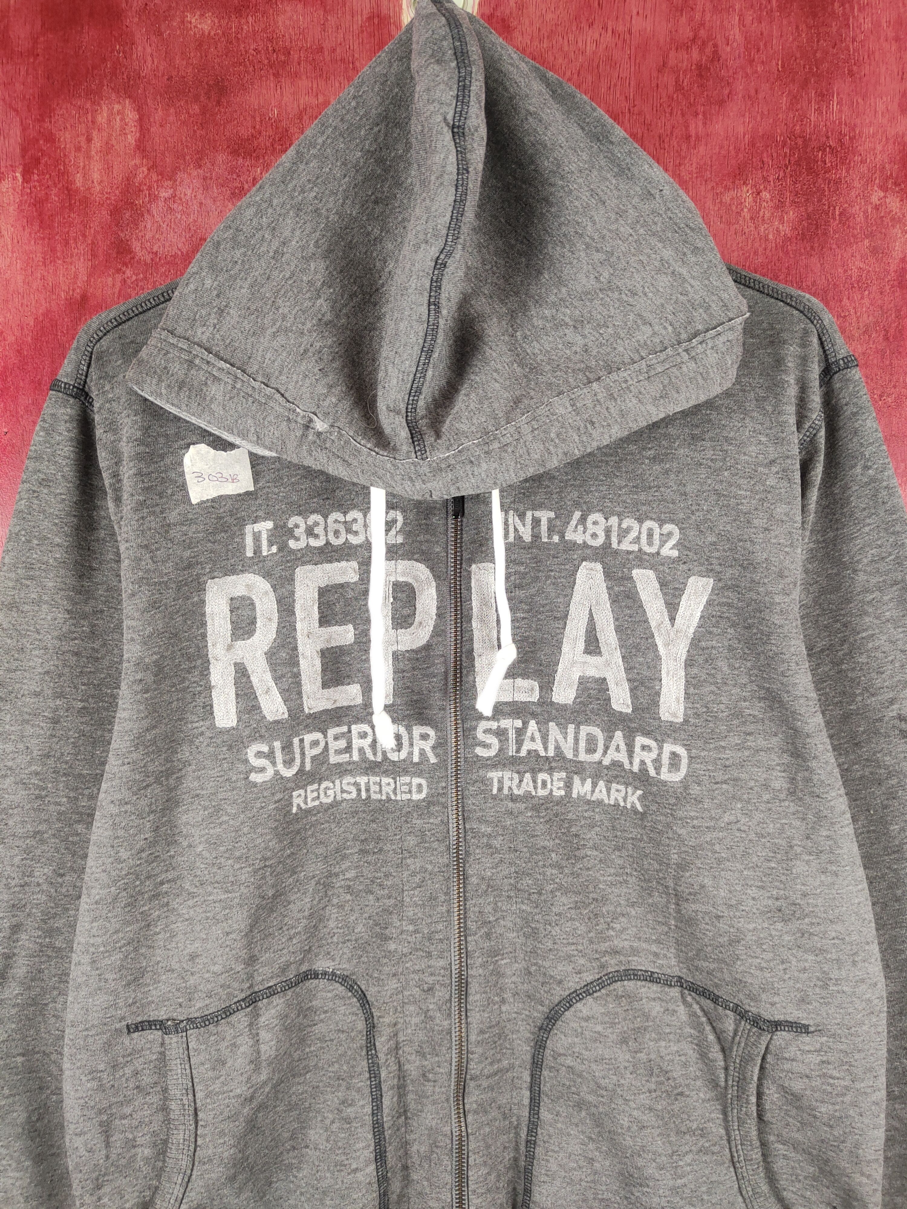 Replay Replay distressed ripped Gray Hoodie Sweater #303B Size US M / EU 48-50 / 2 - 2 Thumbnail