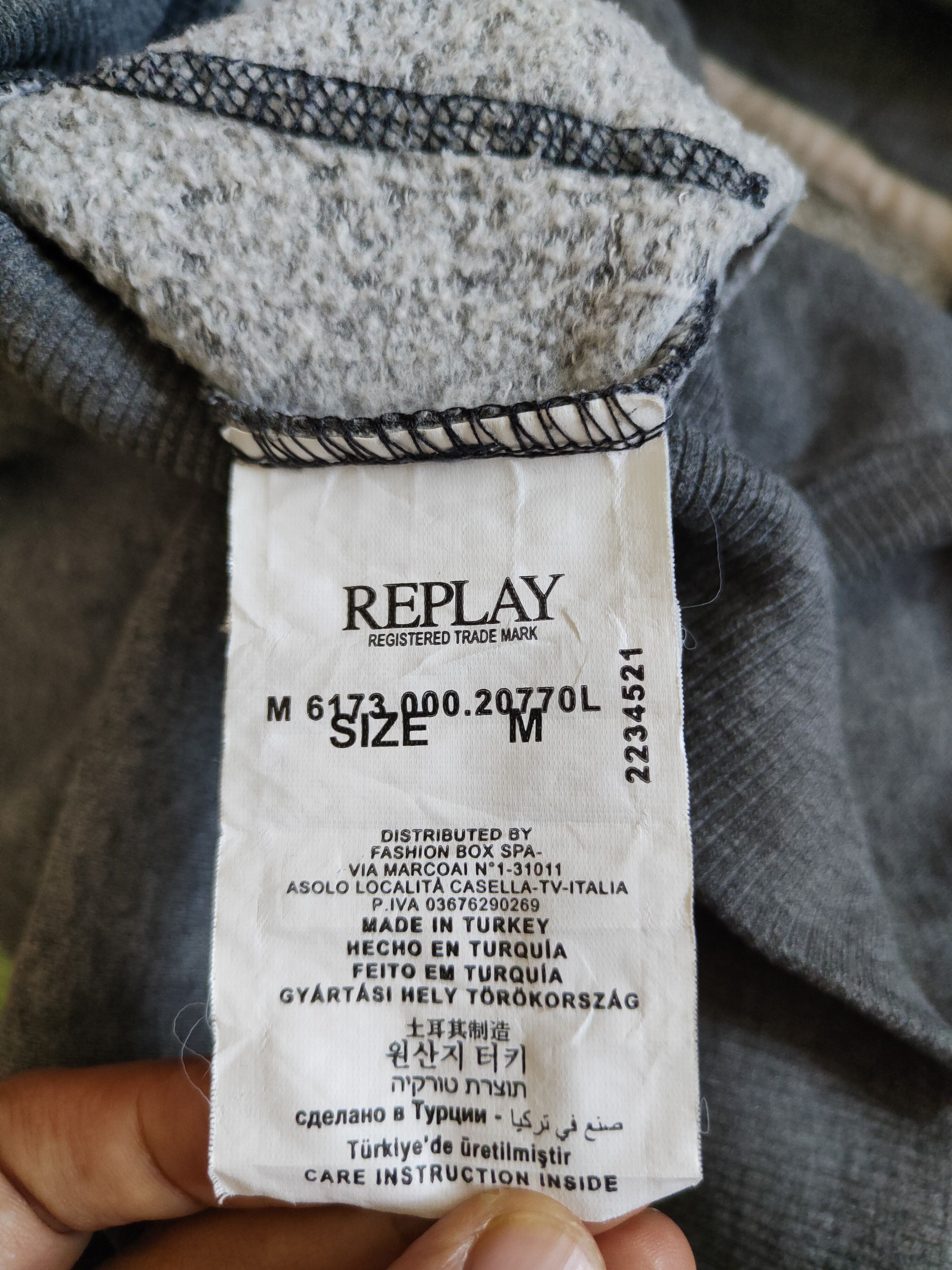 Replay Replay distressed ripped Gray Hoodie Sweater #303B Size US M / EU 48-50 / 2 - 15 Thumbnail