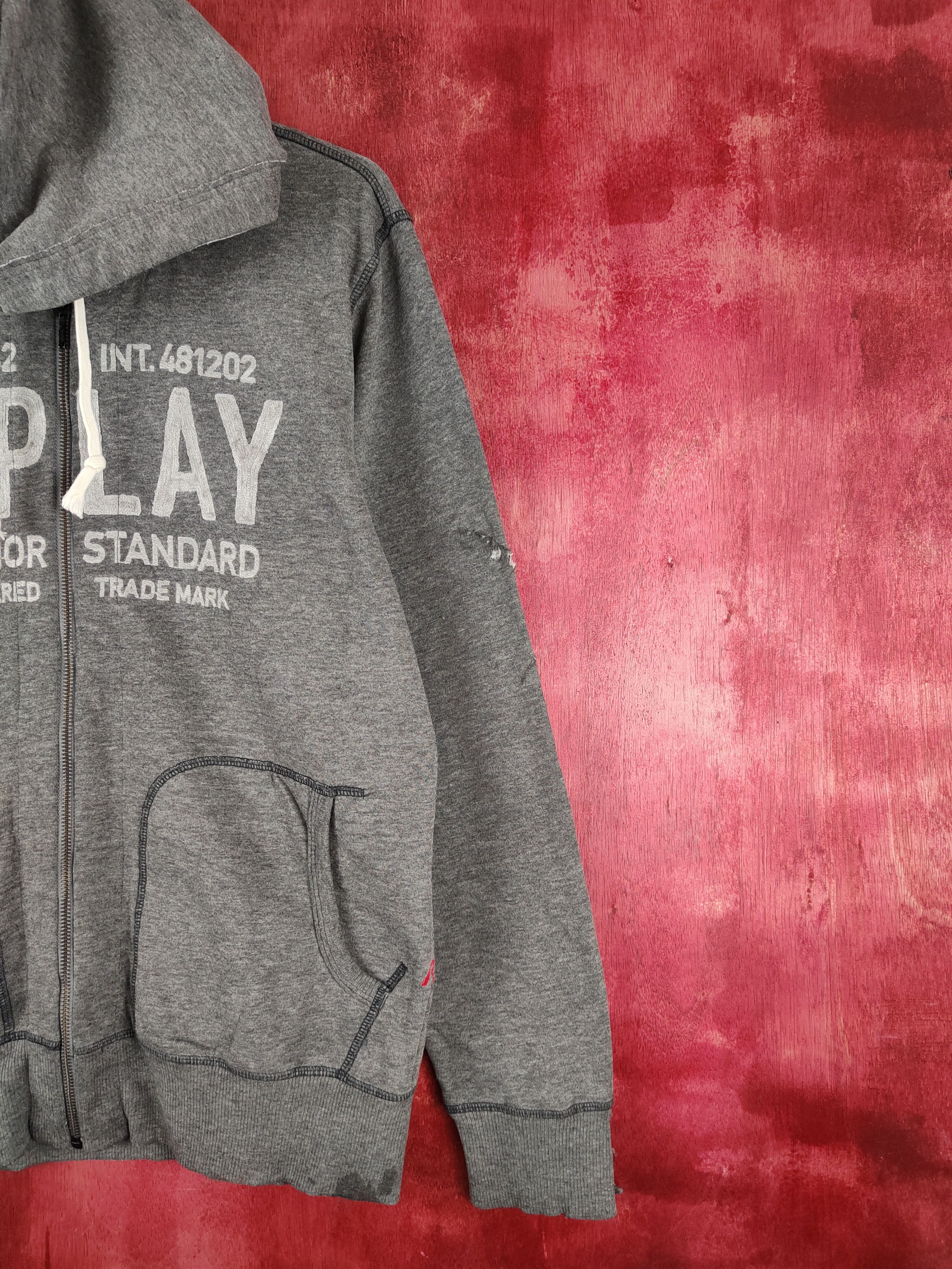 Replay Replay distressed ripped Gray Hoodie Sweater #303B Size US M / EU 48-50 / 2 - 7 Thumbnail