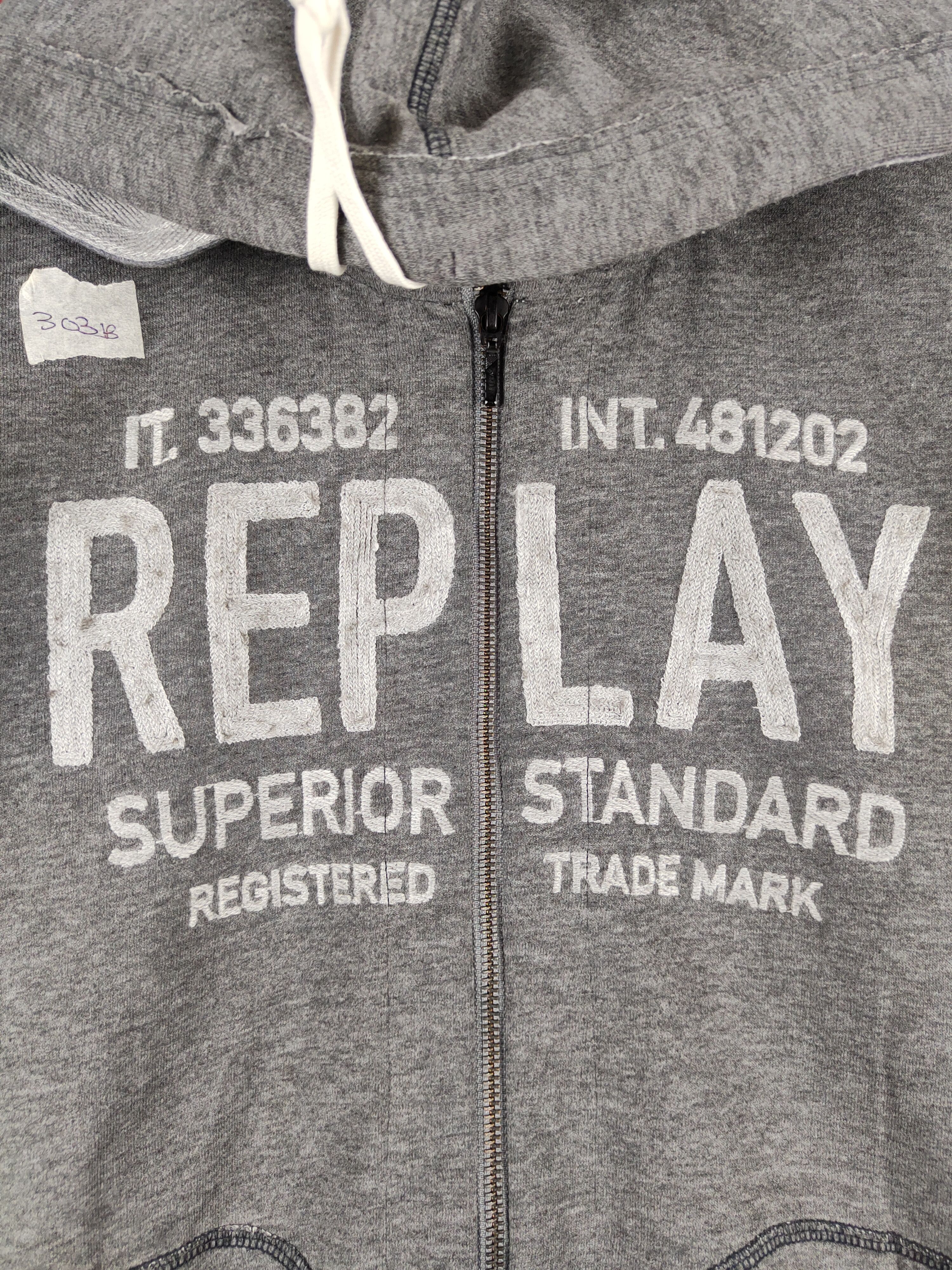 Replay Replay distressed ripped Gray Hoodie Sweater #303B Size US M / EU 48-50 / 2 - 3 Thumbnail