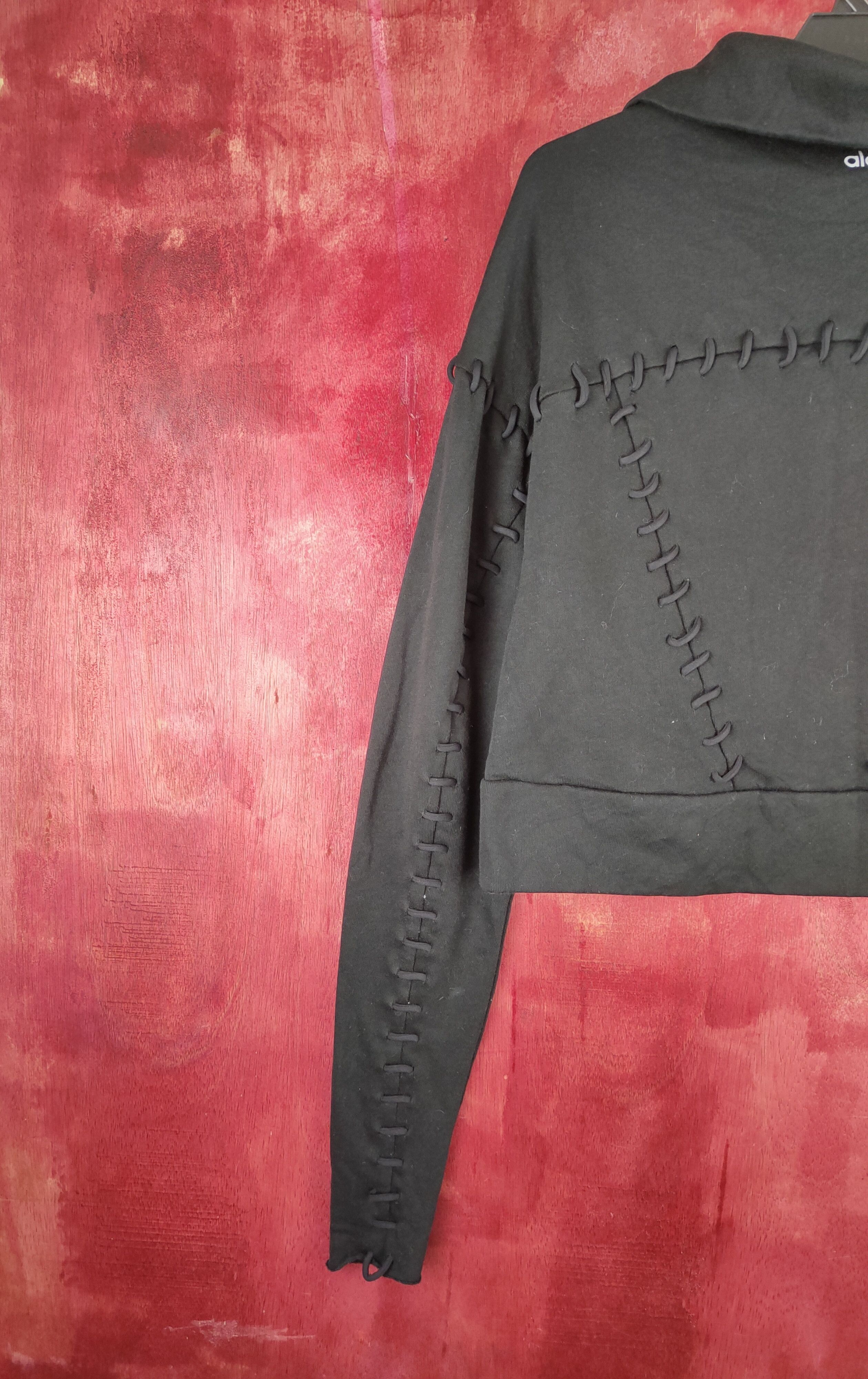 Alo Alo Black big stitch Knitwear sweater Crop Tops #229B Size S / US 4 / IT 40 - 14 Thumbnail