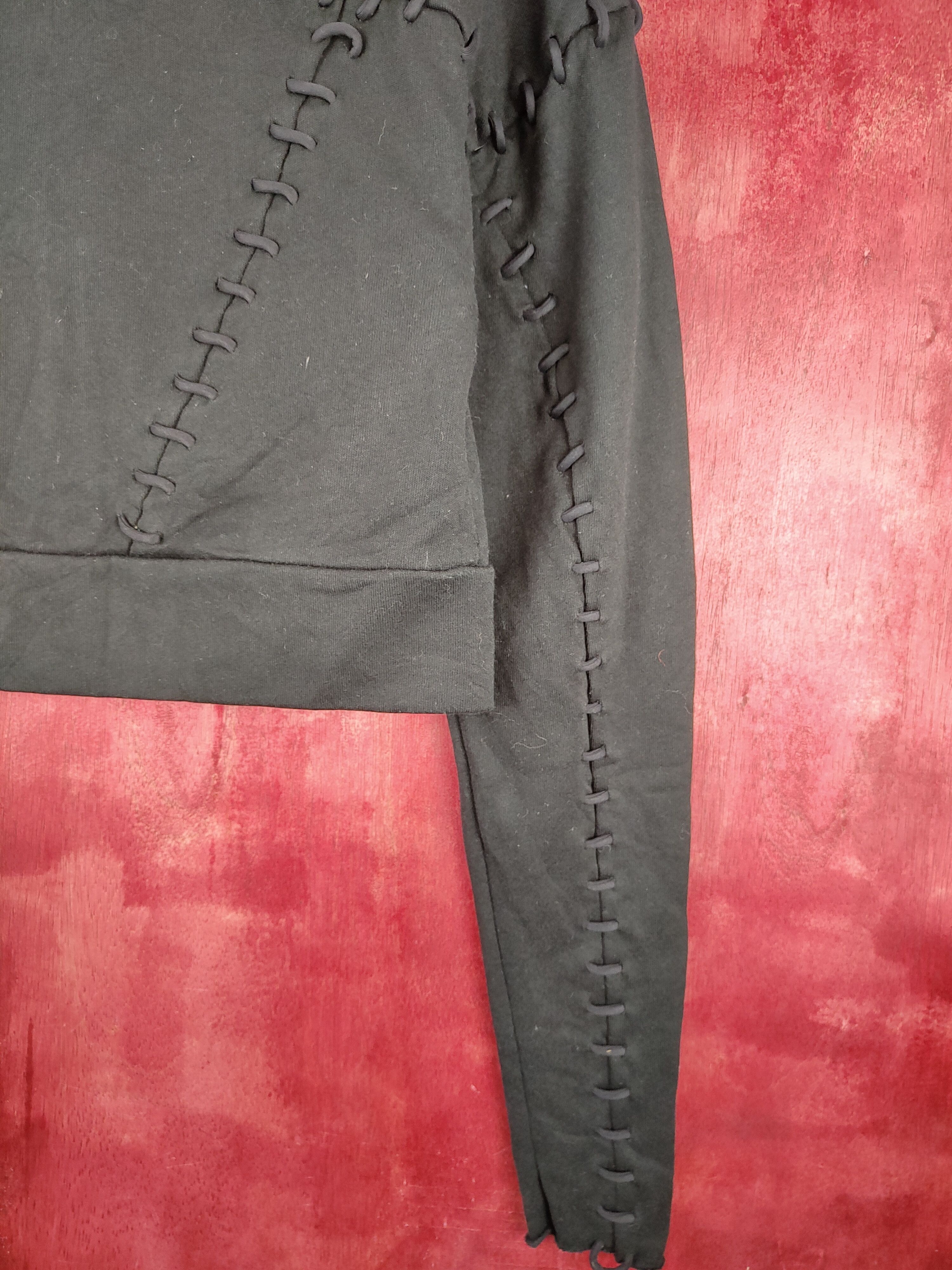 Alo Alo Black big stitch Knitwear sweater Crop Tops #229B Size S / US 4 / IT 40 - 12 Thumbnail