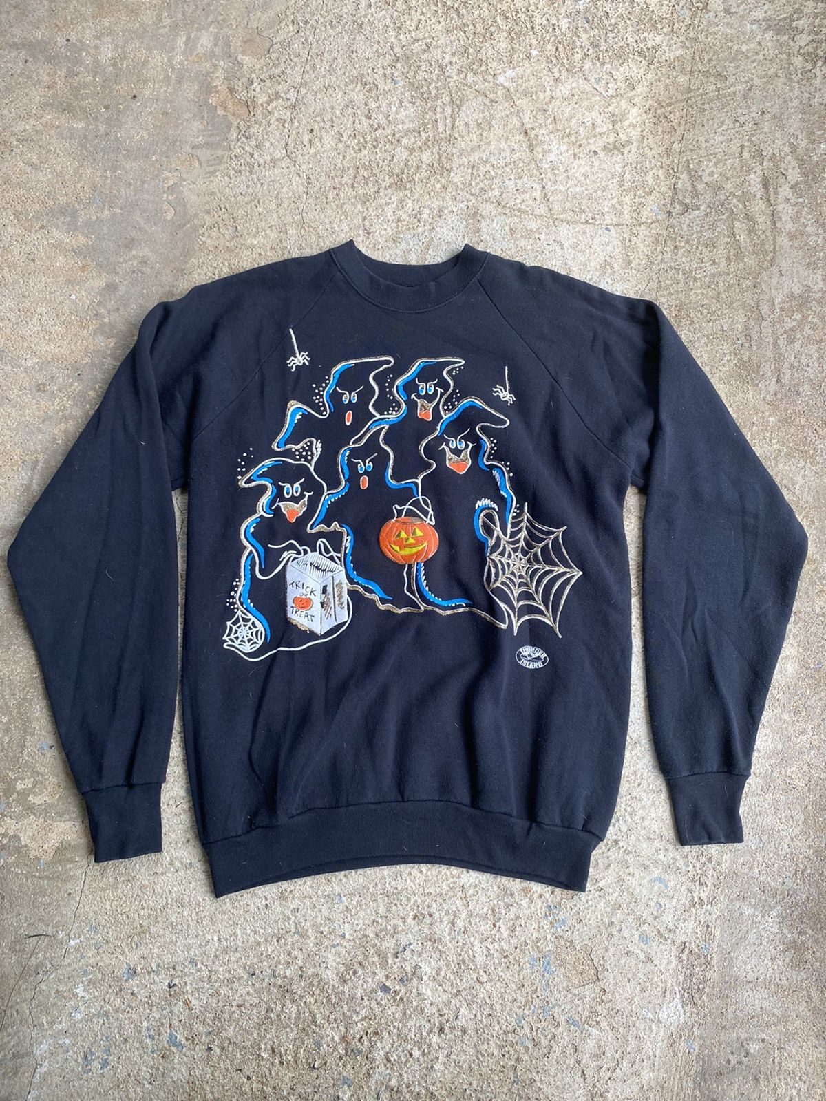 Vintage Vintage 90’s Halloween Pumpkin Ghost Screen Star Sweatshirt Size US L / EU 52-54 / 3 - 2 Thumbnail