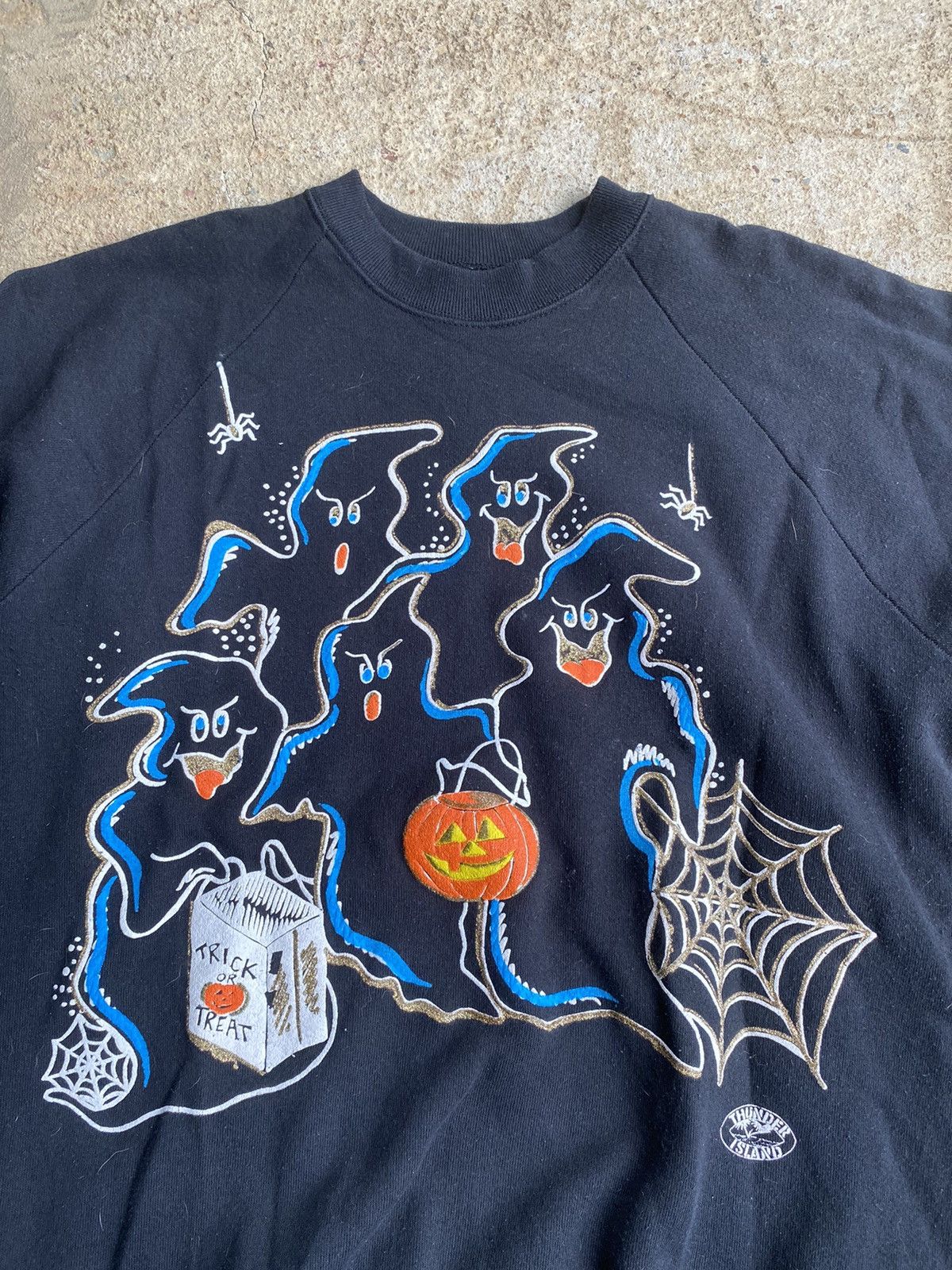 Vintage Vintage 90’s Halloween Pumpkin Ghost Screen Star Sweatshirt Size US L / EU 52-54 / 3 - 1 Thumbnail