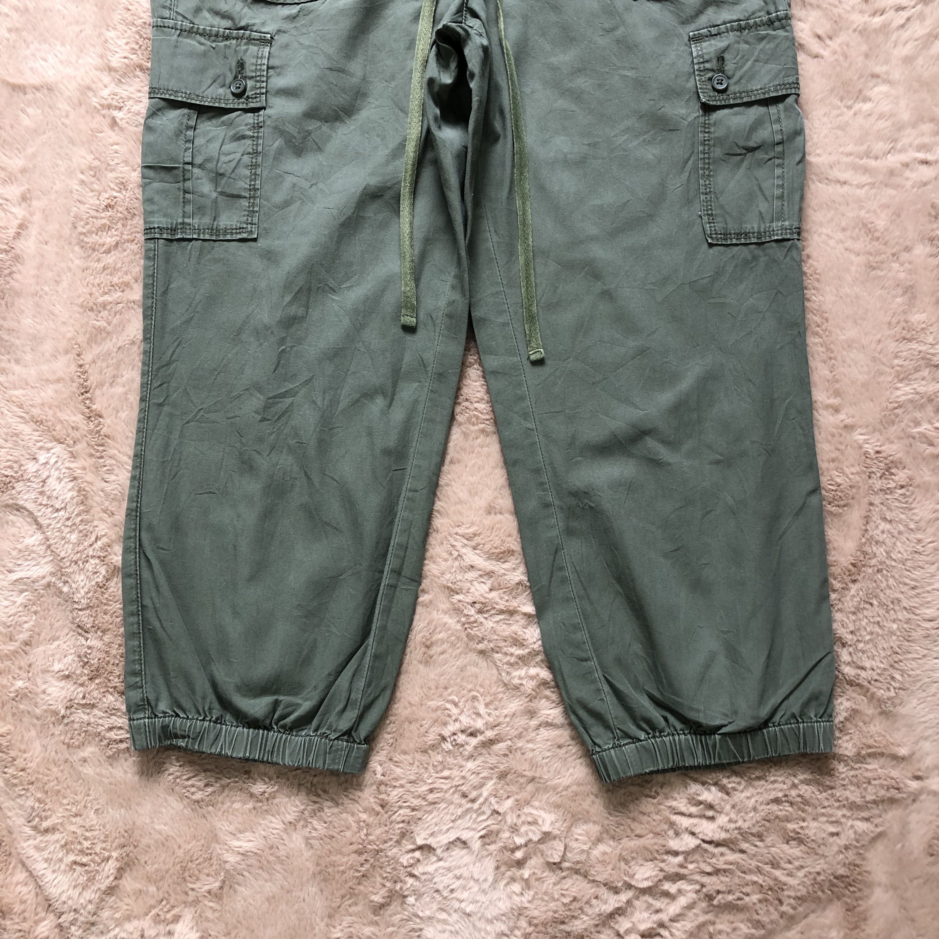 Japanese Brand Uniqlo Drawstring Olive Green Quarter Cargo Pant #5723-204 Size US 30 / EU 46 - 6 Thumbnail