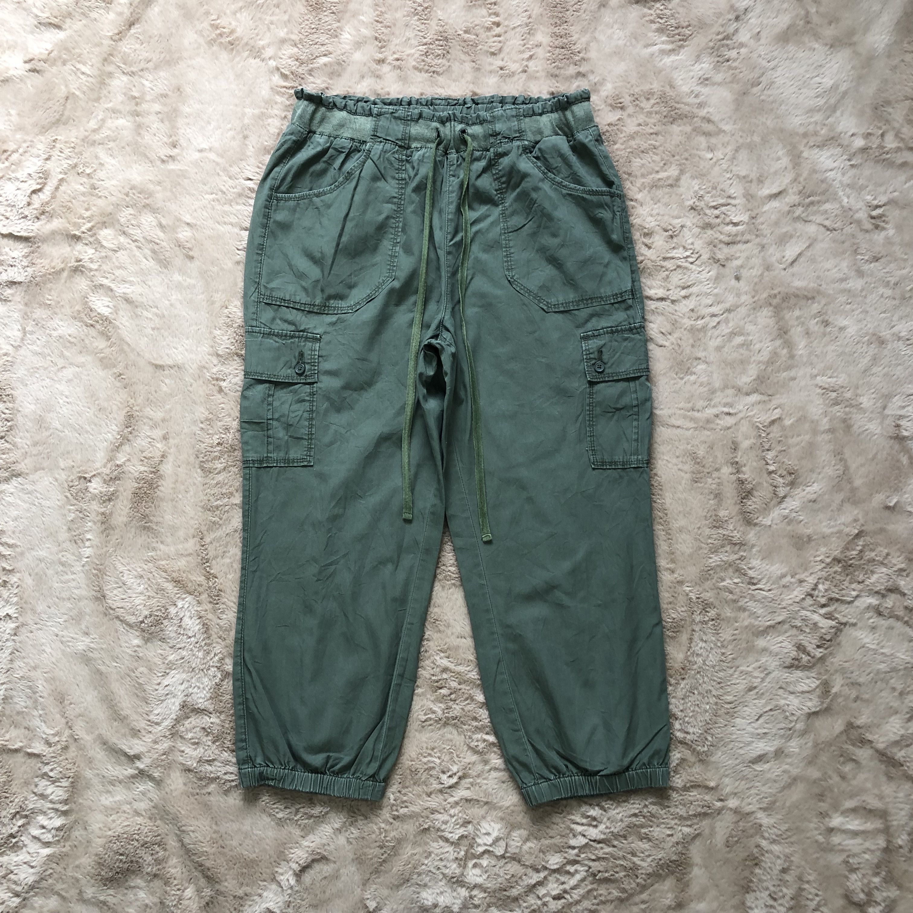 Japanese Brand Uniqlo Drawstring Olive Green Quarter Cargo Pant #5723-204 Size US 30 / EU 46 - 1 Thumbnail