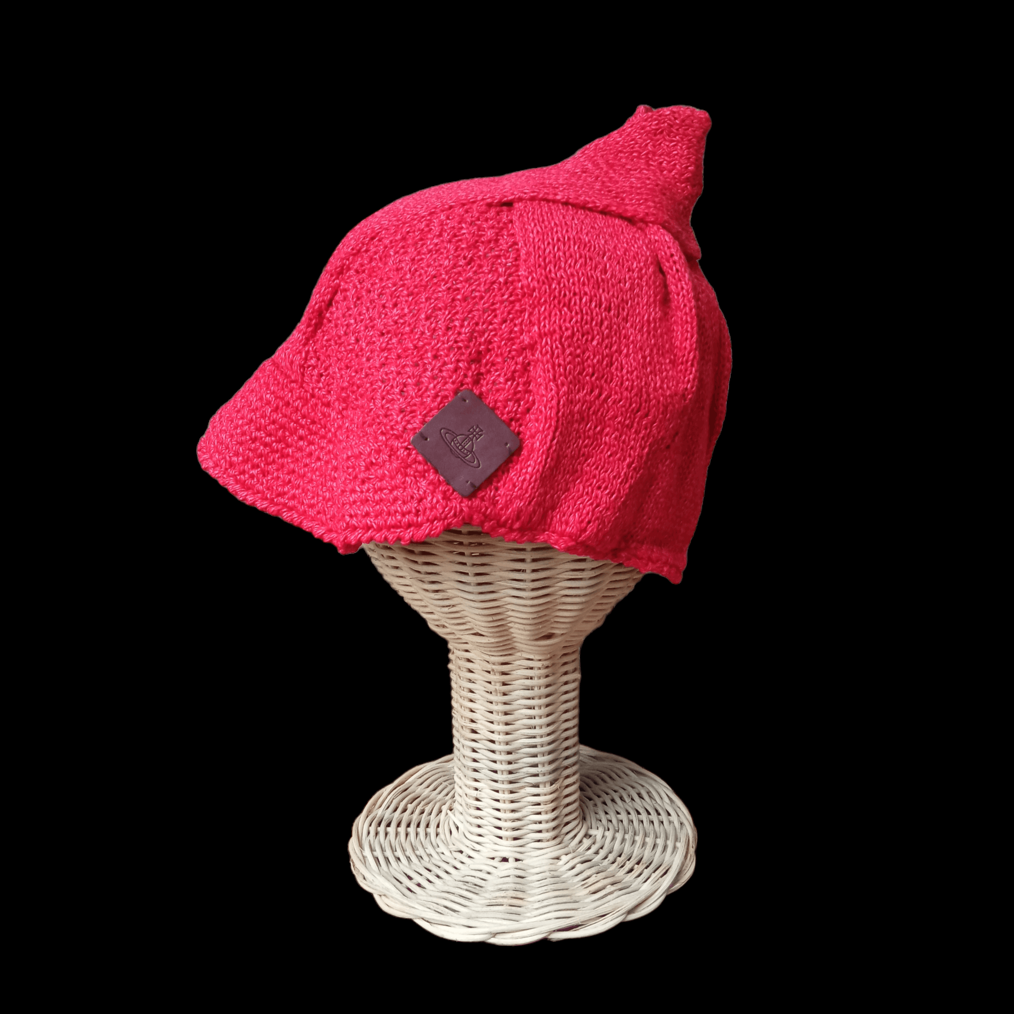image of Archival Clothing x Vivienne Westwood Orb Logo Knit Hat in Red, Women's