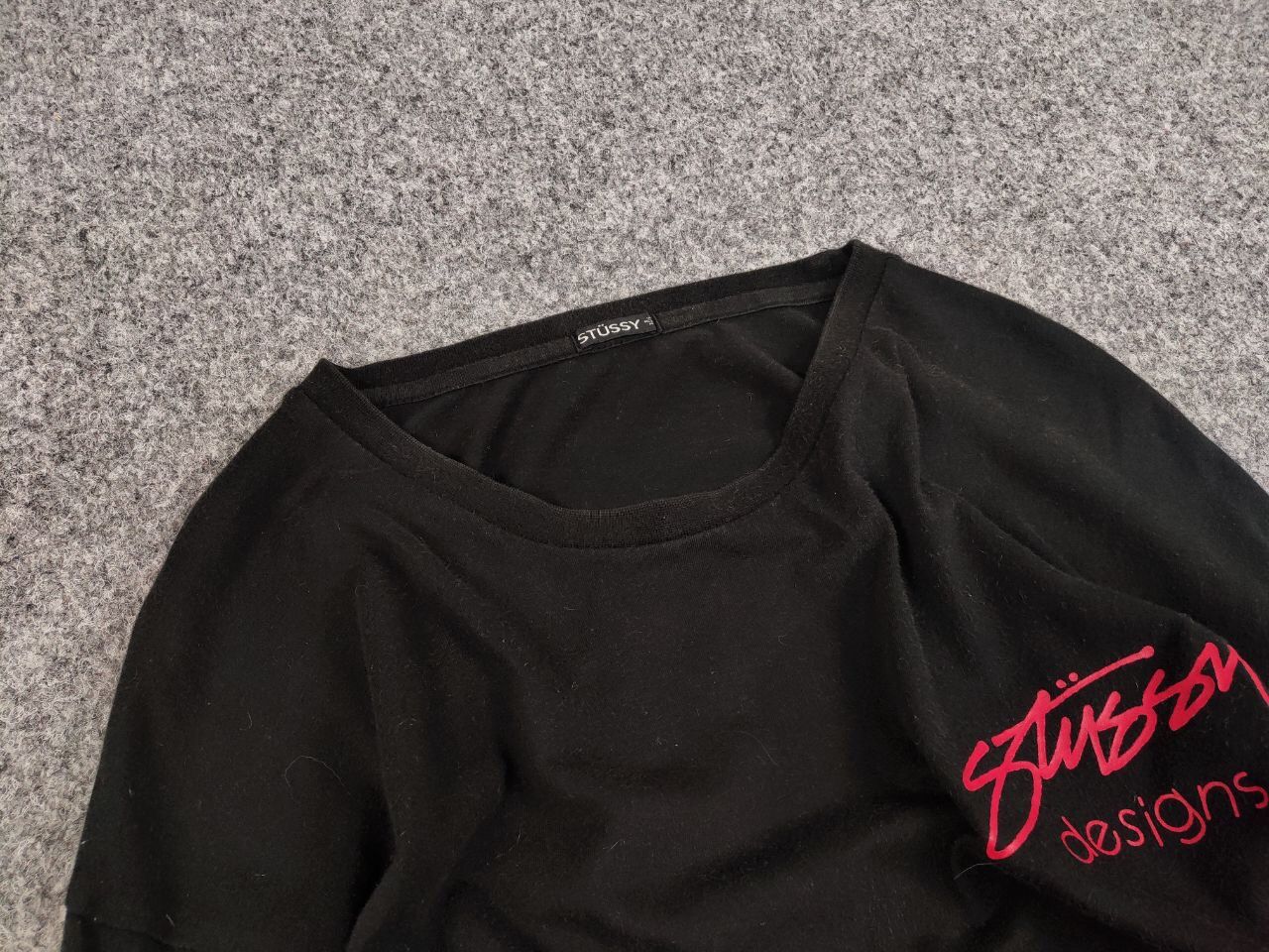 Stussy Vintage 90's Stussy Design Black Long Sleeve Red Logos Size US M / EU 48-50 / 2 - 12 Thumbnail