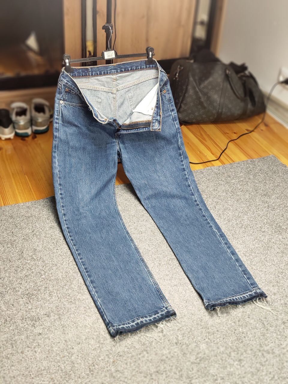 Levi's Vintage 90's Levis 751 Released Hem Faded Blue Denim Jeans Size US 34 / EU 50 - 21 Thumbnail