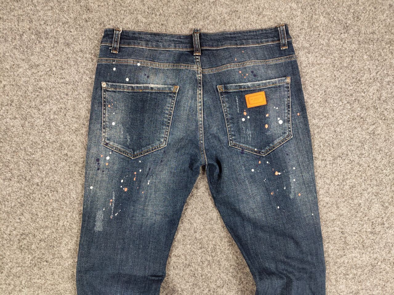 Japanese Brand Designer My Brand Slim Jeans Distressed Paint Blue Denim Size US 33 - 17 Thumbnail