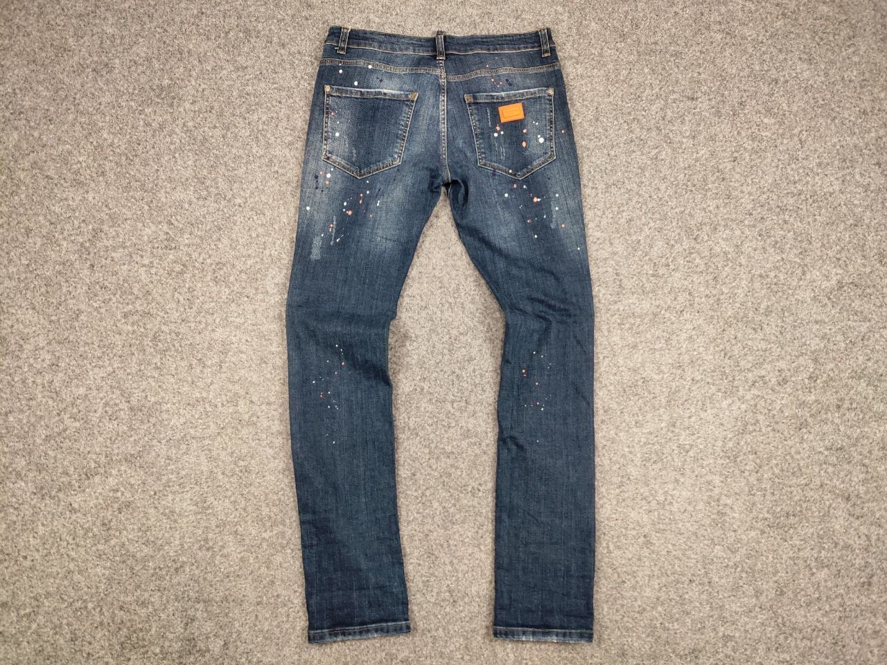Japanese Brand Designer My Brand Slim Jeans Distressed Paint Blue Denim Size US 33 - 16 Thumbnail