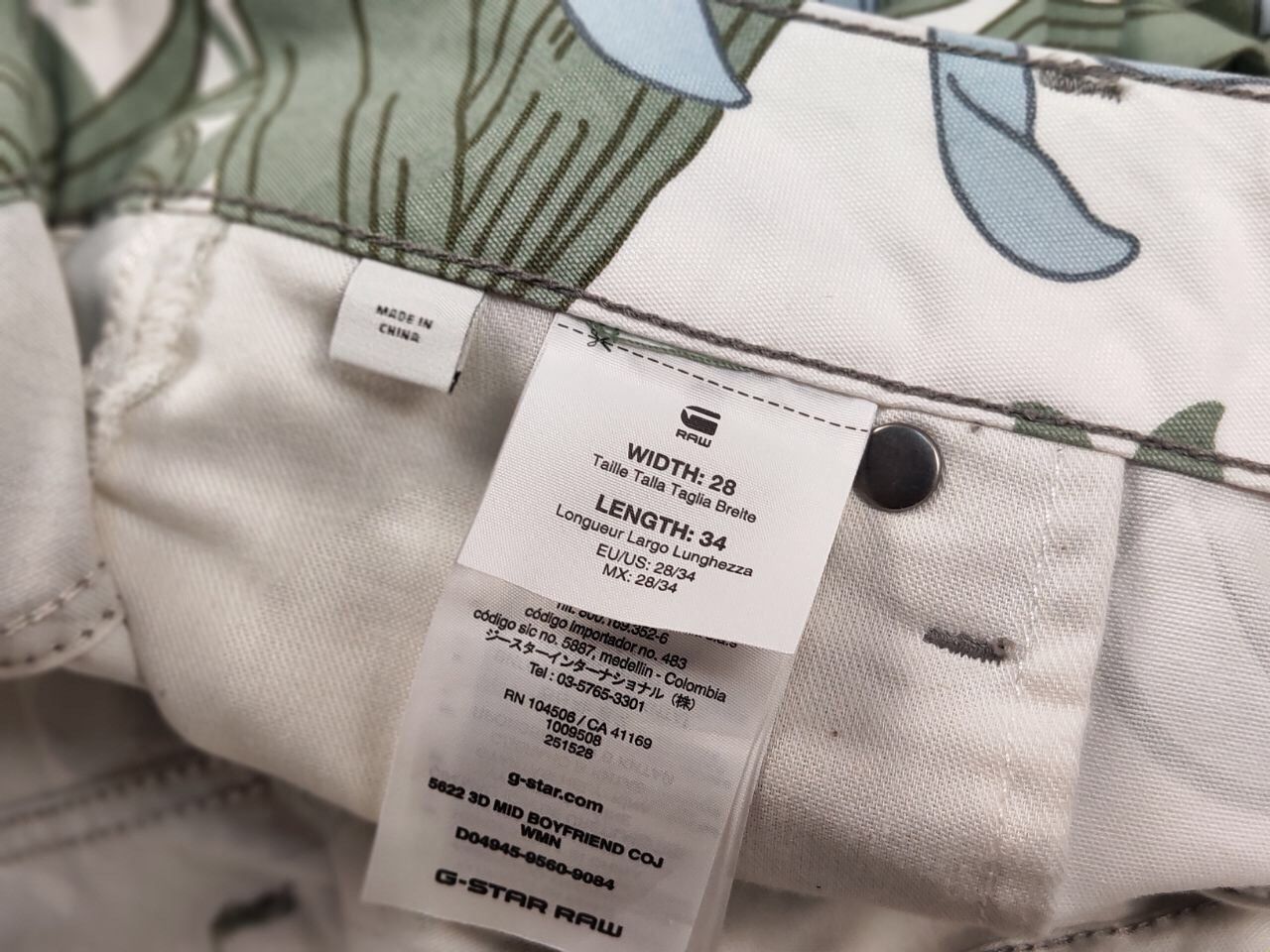 G-Star G Star Raw 5622 3d mid Boyfriend Colored Floral Art Jeans Size US 30 / EU 46 - 21 Thumbnail
