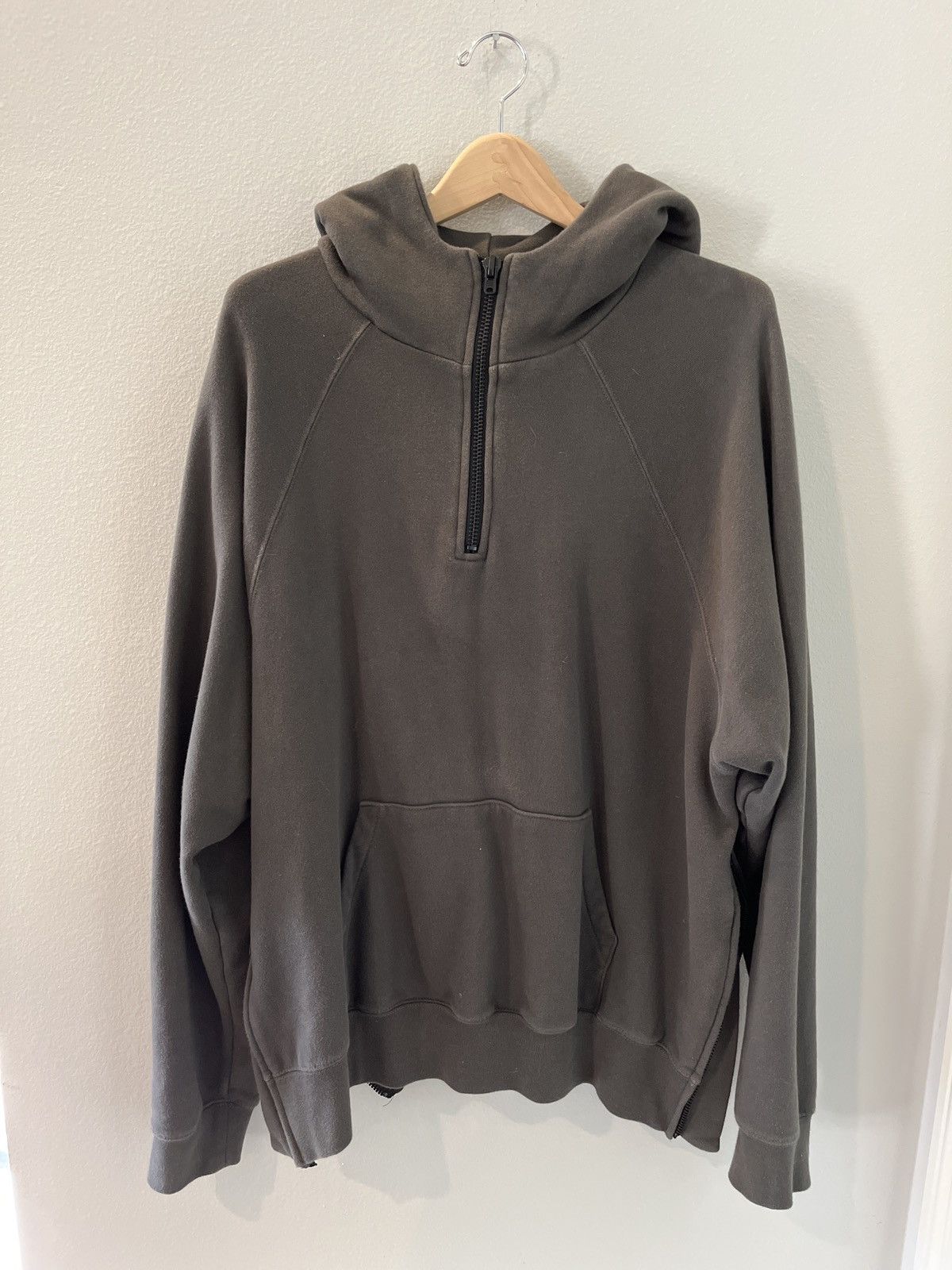 Fog Fear of God Essentials Hoodie Double Line Drop Shoulder Sweatshirt Alphabet plus Velvet Hoodie