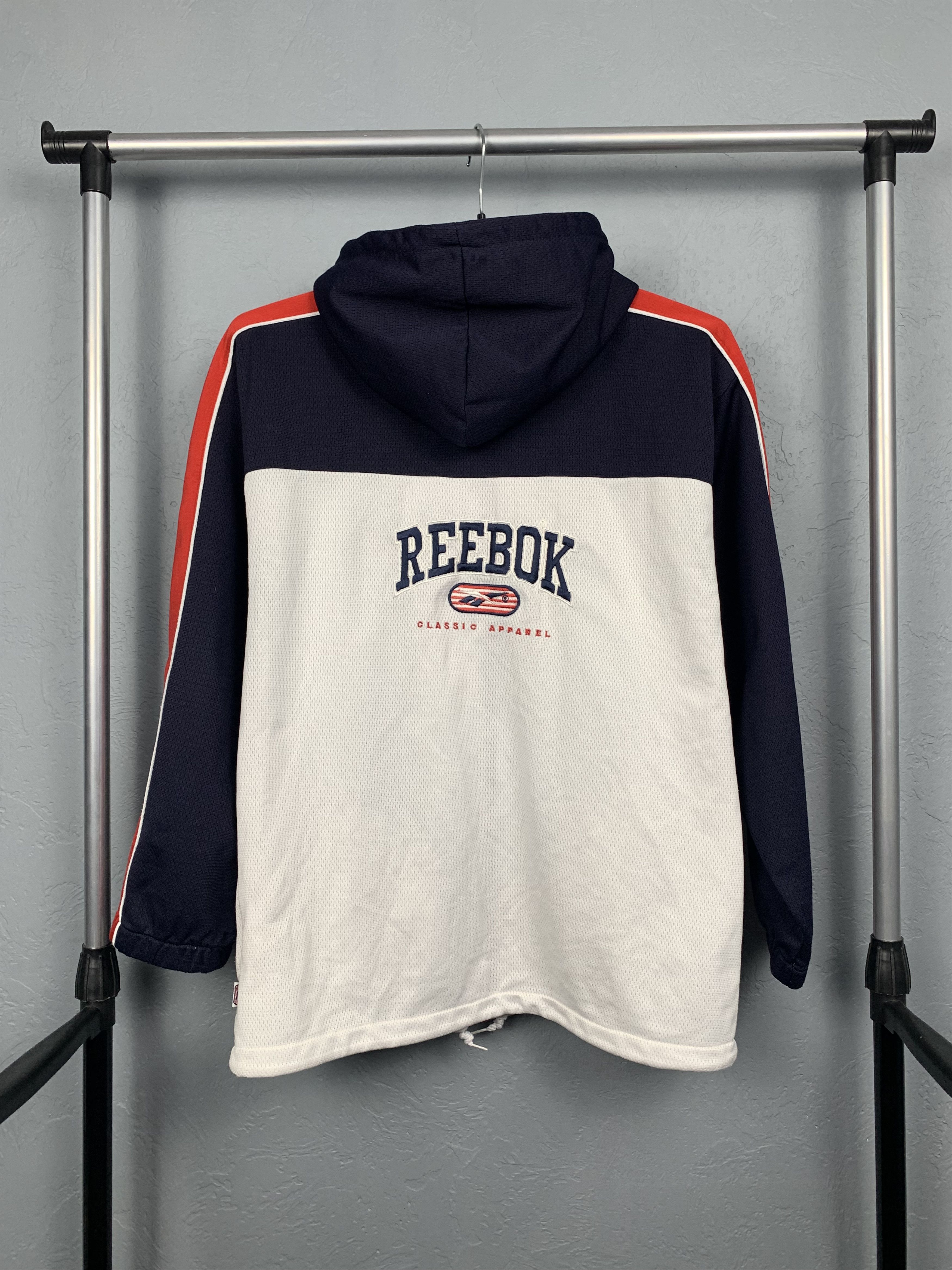 Reebok × Vintage Reebok 90s Vintage Mens Zip Hoodie Size US S / EU 44-46 / 1 - 5 Thumbnail