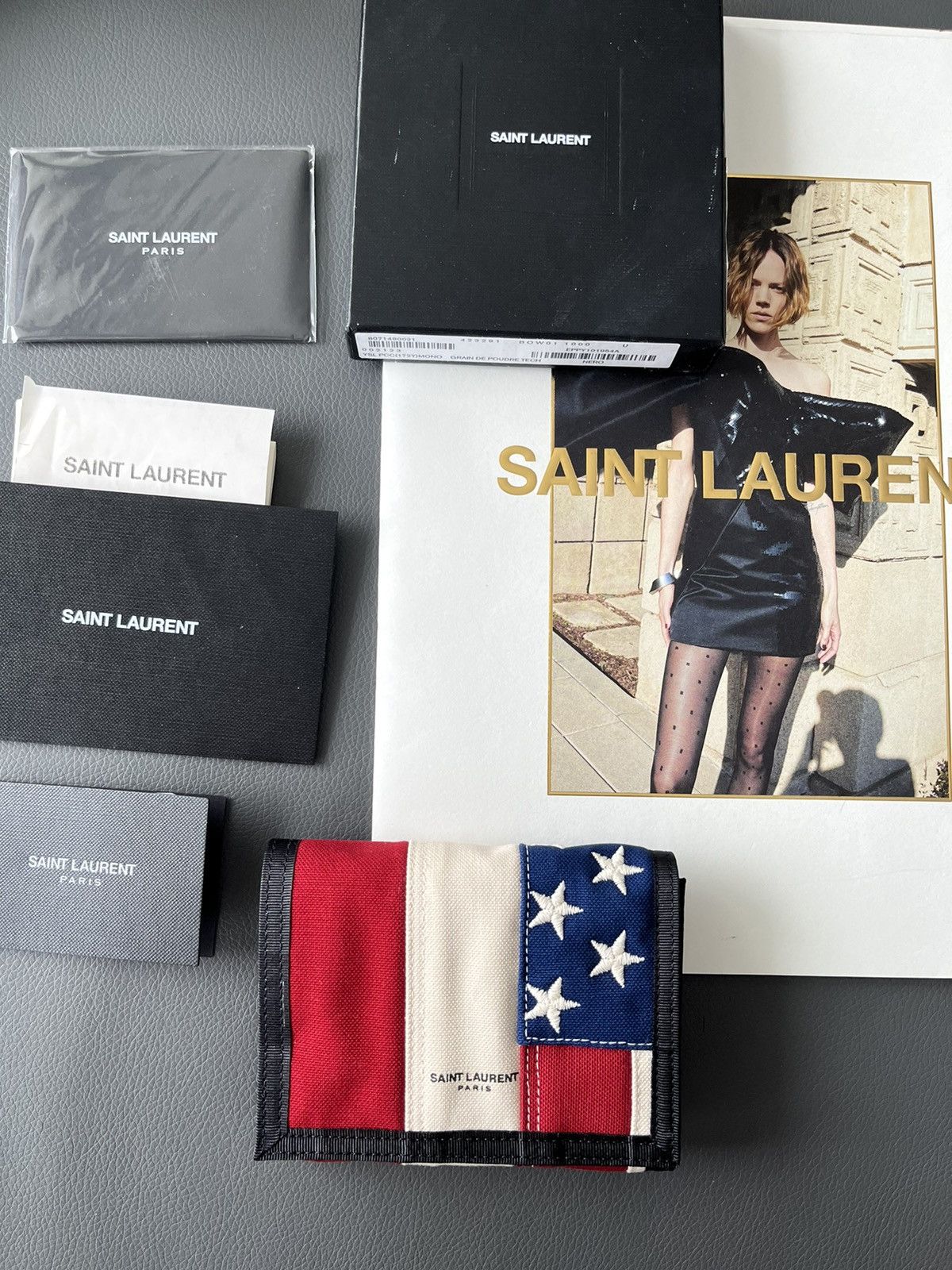 Hedi Slimane × Saint Laurent Paris × Yves Saint Laurent Brand New Limited Edition Super Rare US Flag Logo Wallet Size ONE SIZE - 16 Thumbnail