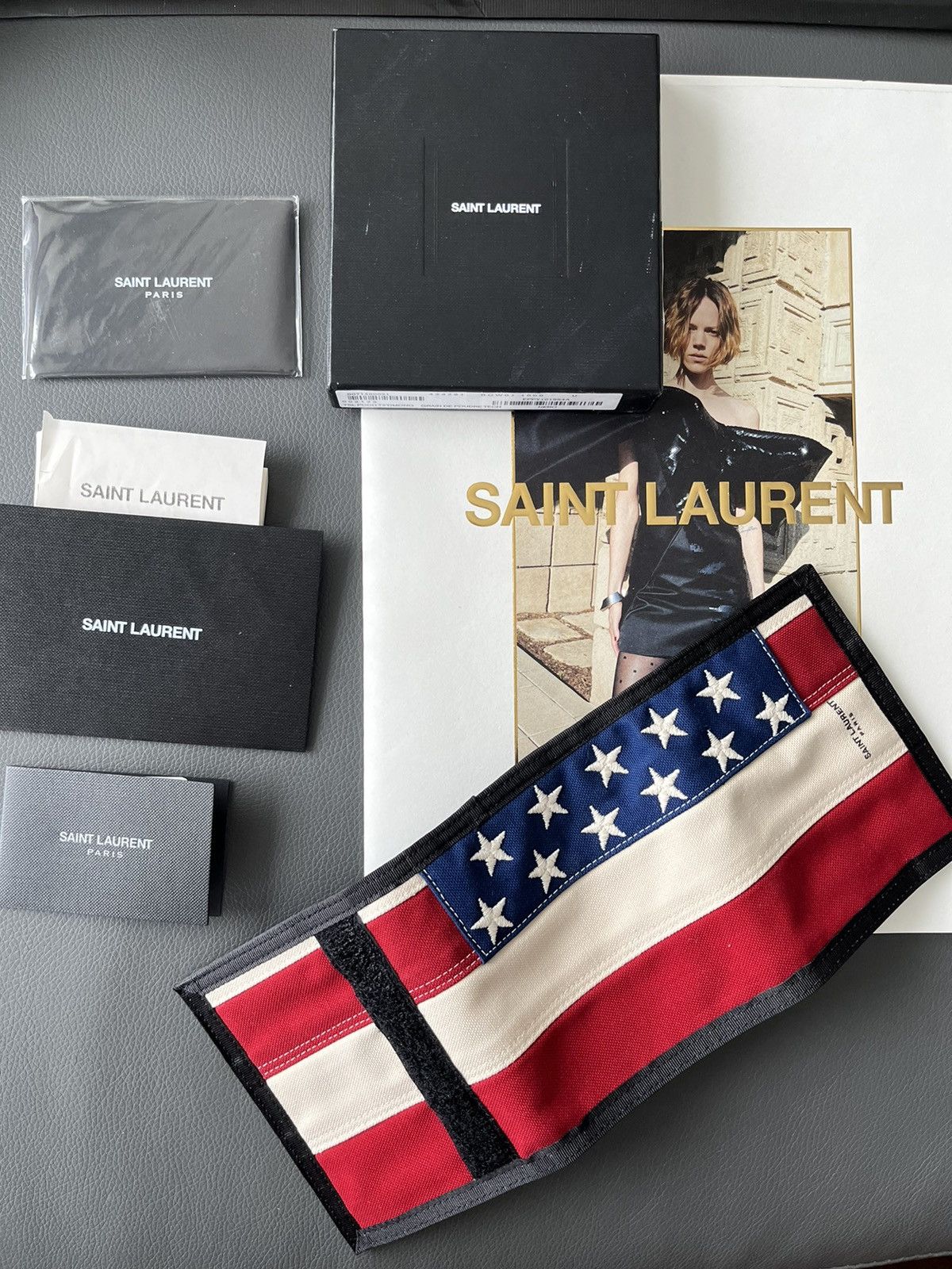 Hedi Slimane × Saint Laurent Paris × Yves Saint Laurent Brand New Limited Edition Super Rare US Flag Logo Wallet Size ONE SIZE - 1 Thumbnail