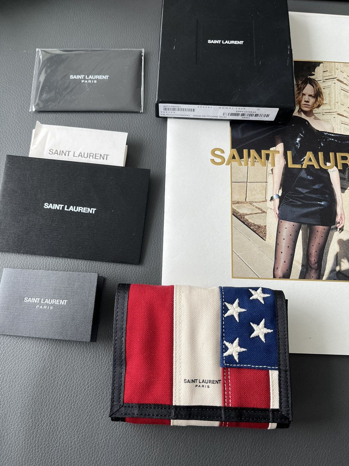 Hedi Slimane × Saint Laurent Paris × Yves Saint Laurent Brand New Limited Edition Super Rare US Flag Logo Wallet Size ONE SIZE - 17 Thumbnail