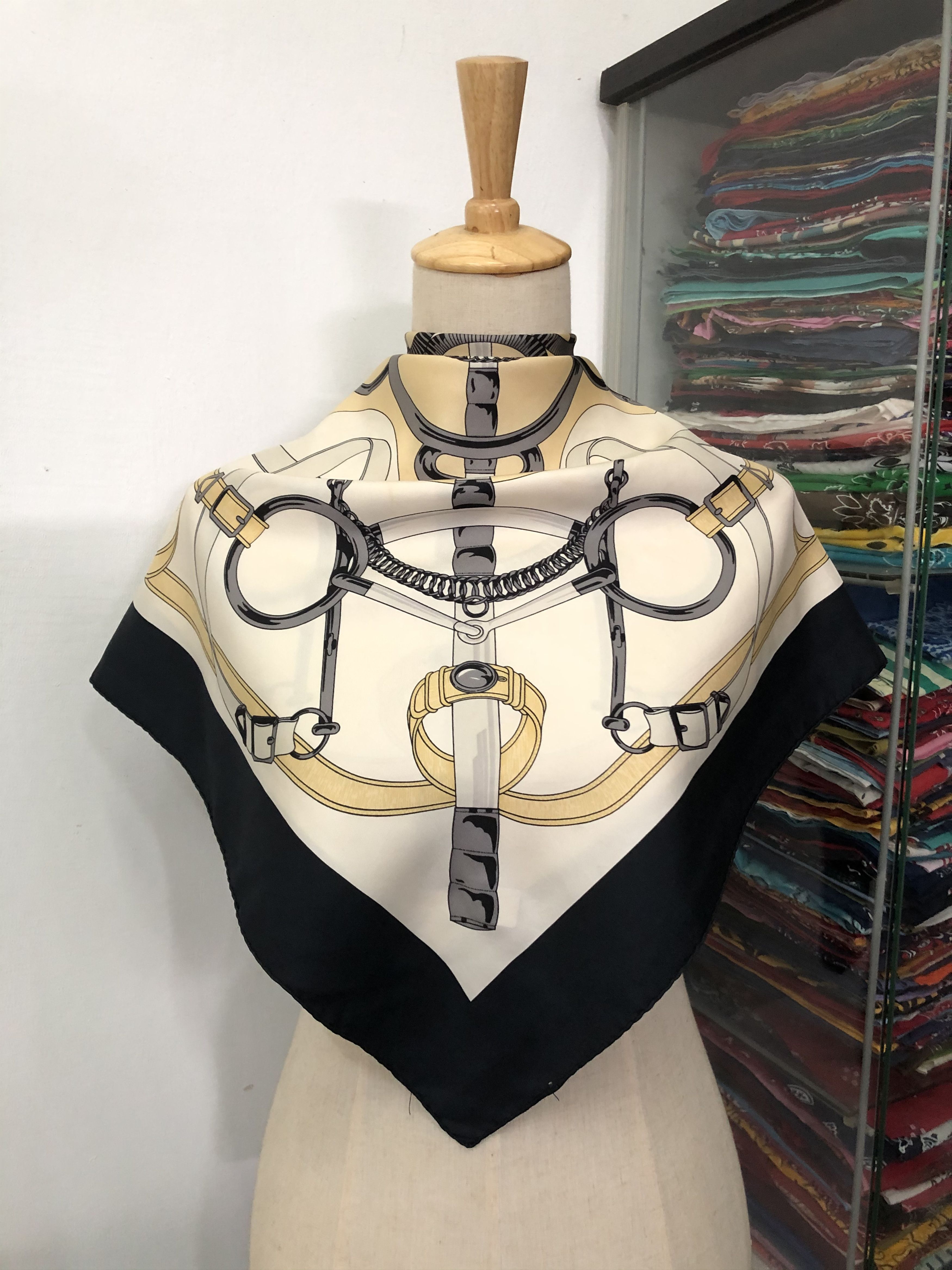 Vintage Hermes Tellier Silk Scarf