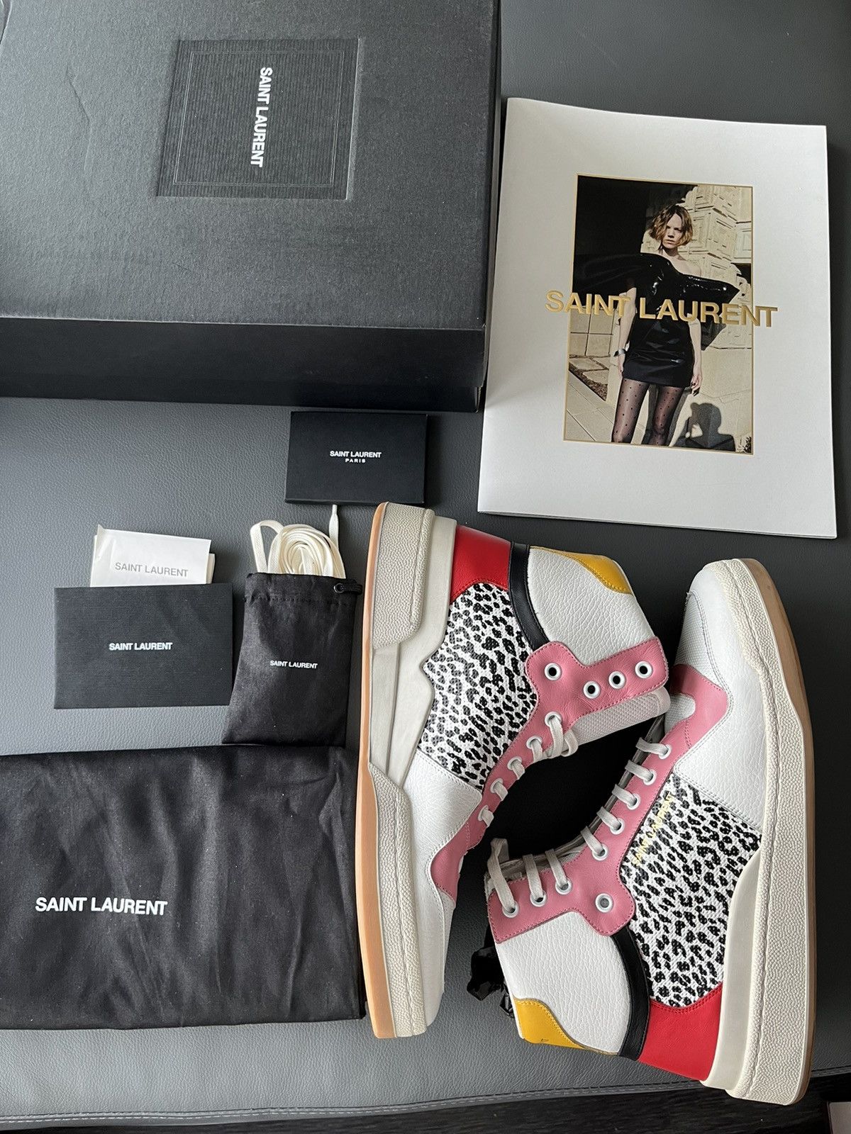 Hedi Slimane × Saint Laurent Paris × Yves Saint Laurent Rare Super Runway Limited Edition Leopard Leather Sneaker Size US 10 / EU 43 - 2 Thumbnail