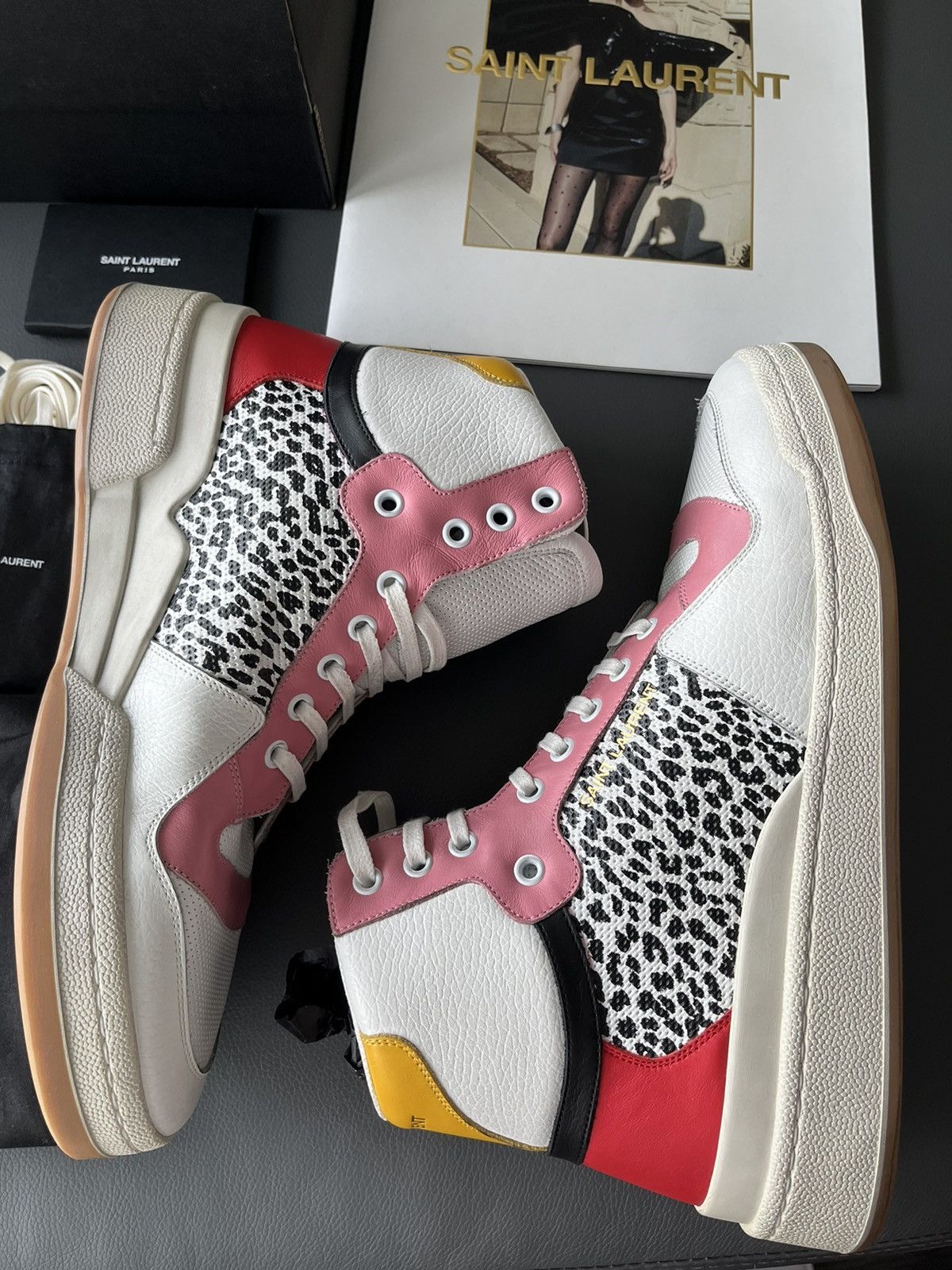 Hedi Slimane × Saint Laurent Paris × Yves Saint Laurent Rare Super Runway Limited Edition Leopard Leather Sneaker Size US 9.5 / EU 42-43 - 3 Thumbnail