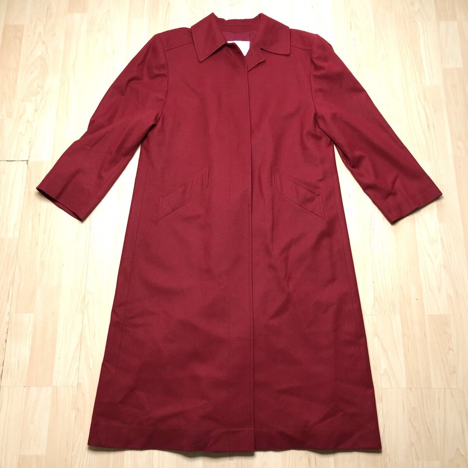 Pendleton Vtg Pendleton Womens Button Trench Coat Wool 14 Red Long