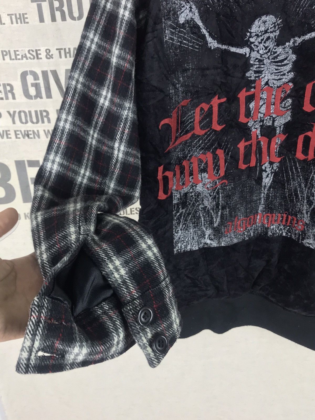 Japanese Brand ALGONQUIN PUNK SEDITIONARIES PATCH CHECKED SLEEVE Size US S / EU 44-46 / 1 - 5 Thumbnail