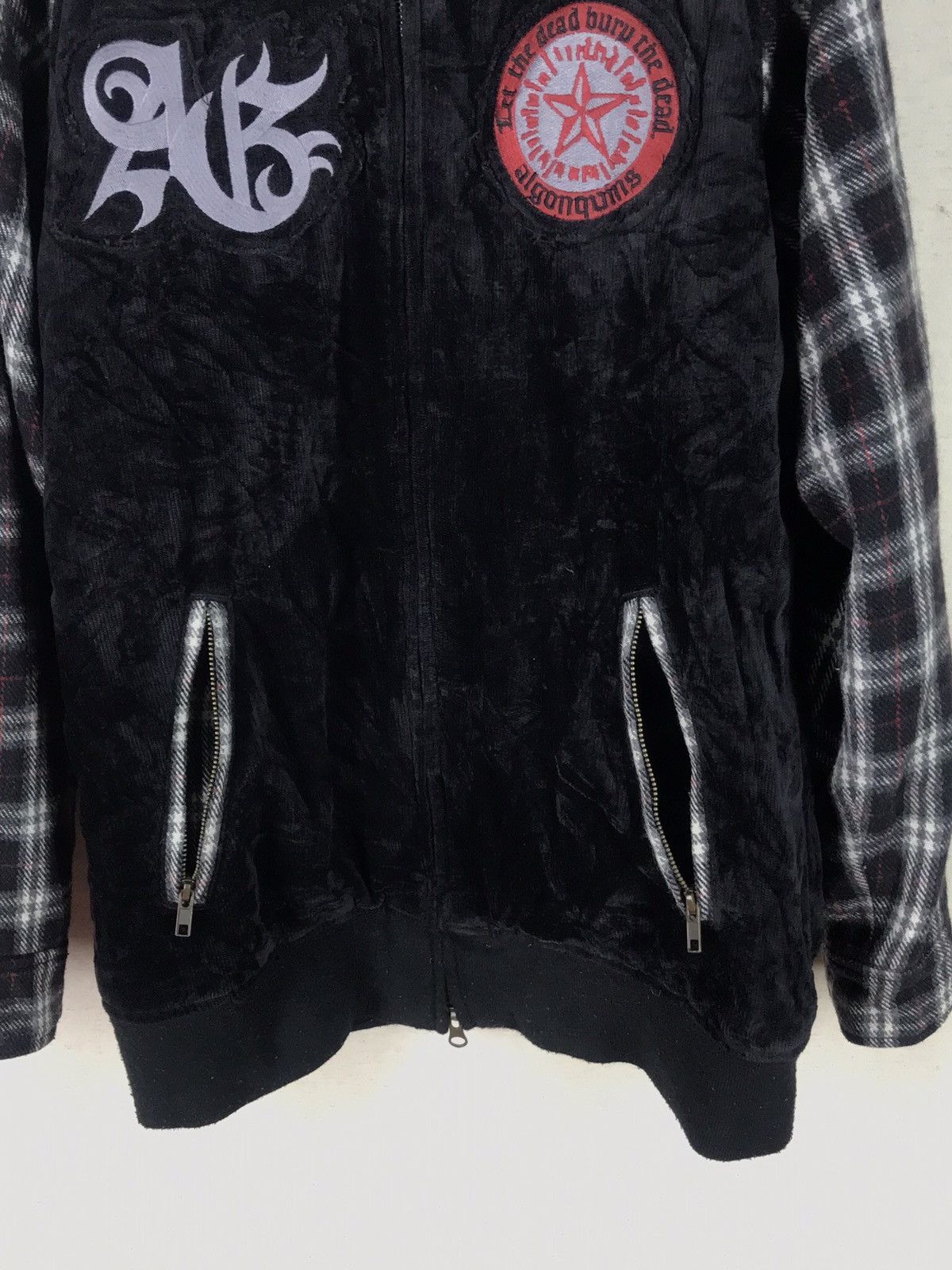 Japanese Brand ALGONQUIN PUNK SEDITIONARIES PATCH CHECKED SLEEVE Size US S / EU 44-46 / 1 - 7 Thumbnail