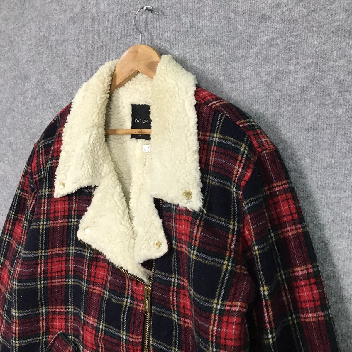 Japanese Brand × Joyrich JOYRICH DOUBLE COLLAR RED FLANNEL PUNK SHERPA JACKET Size US XL / EU 56 / 4 - 4 Thumbnail