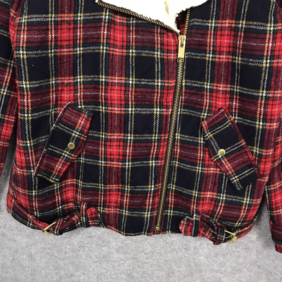 Japanese Brand × Joyrich JOYRICH DOUBLE COLLAR RED FLANNEL PUNK SHERPA JACKET Size US XL / EU 56 / 4 - 3 Thumbnail