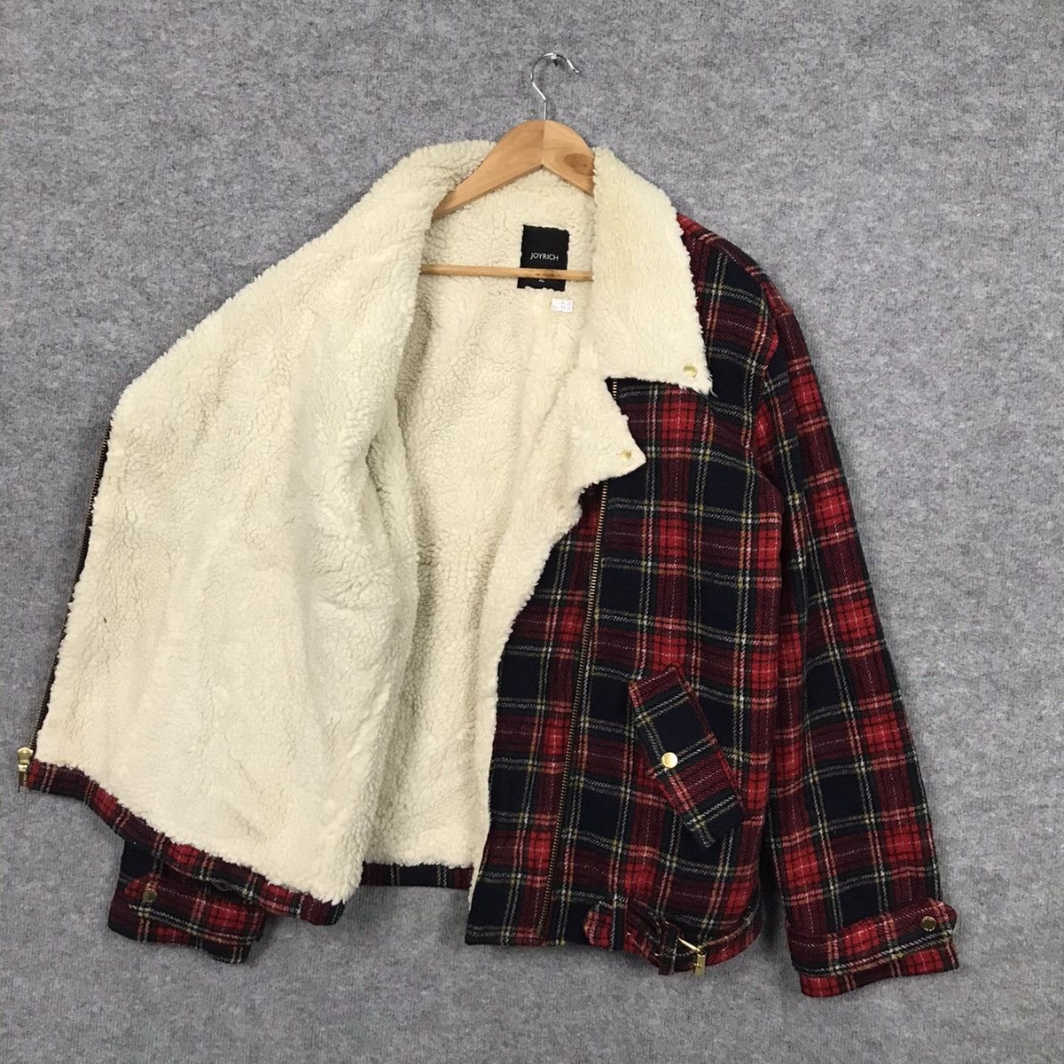 Japanese Brand × Joyrich JOYRICH DOUBLE COLLAR RED FLANNEL PUNK SHERPA JACKET Size US XL / EU 56 / 4 - 8 Thumbnail