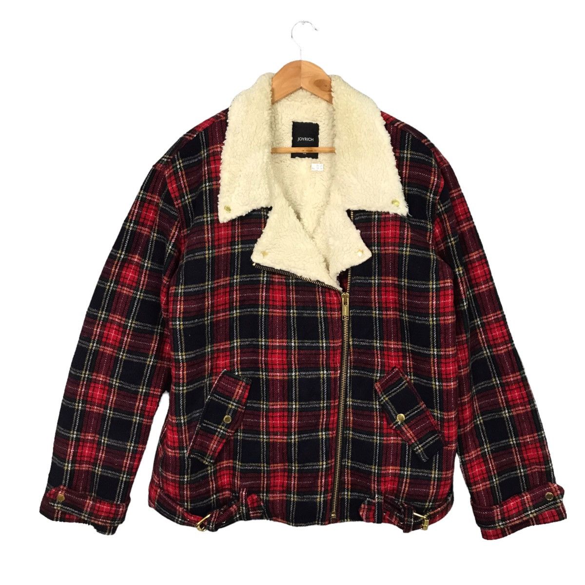 Japanese Brand × Joyrich JOYRICH DOUBLE COLLAR RED FLANNEL PUNK SHERPA JACKET Size US XL / EU 56 / 4 - 1 Thumbnail