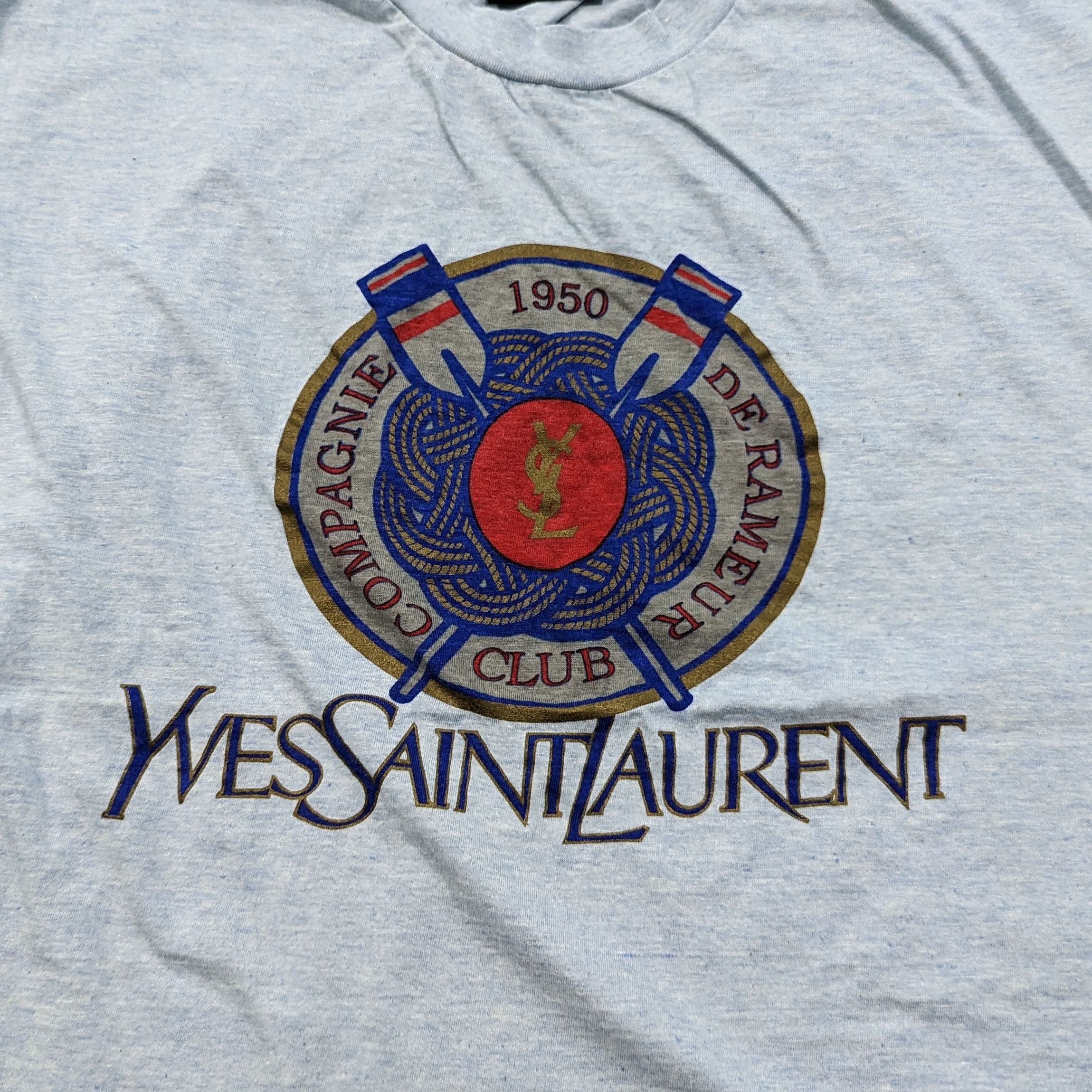Yves Saint Laurent Rare YSL big logo oversize shirt Size US M / EU 48-50 / 2 - 2 Thumbnail