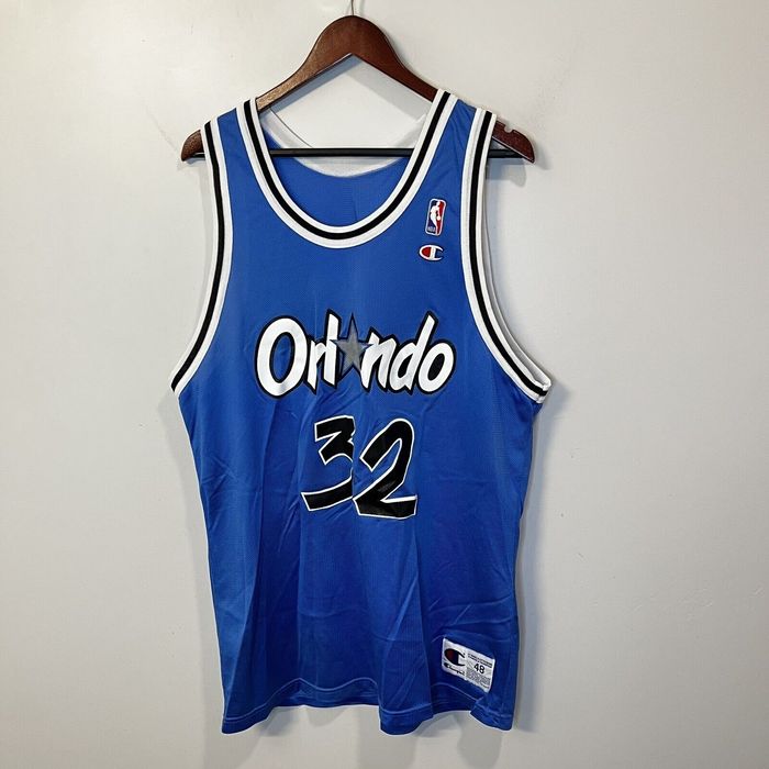 Vintage CHAMPION Shaquille O'Neal Orlando Magic Basketball Jersey 90s Blue NWT 40