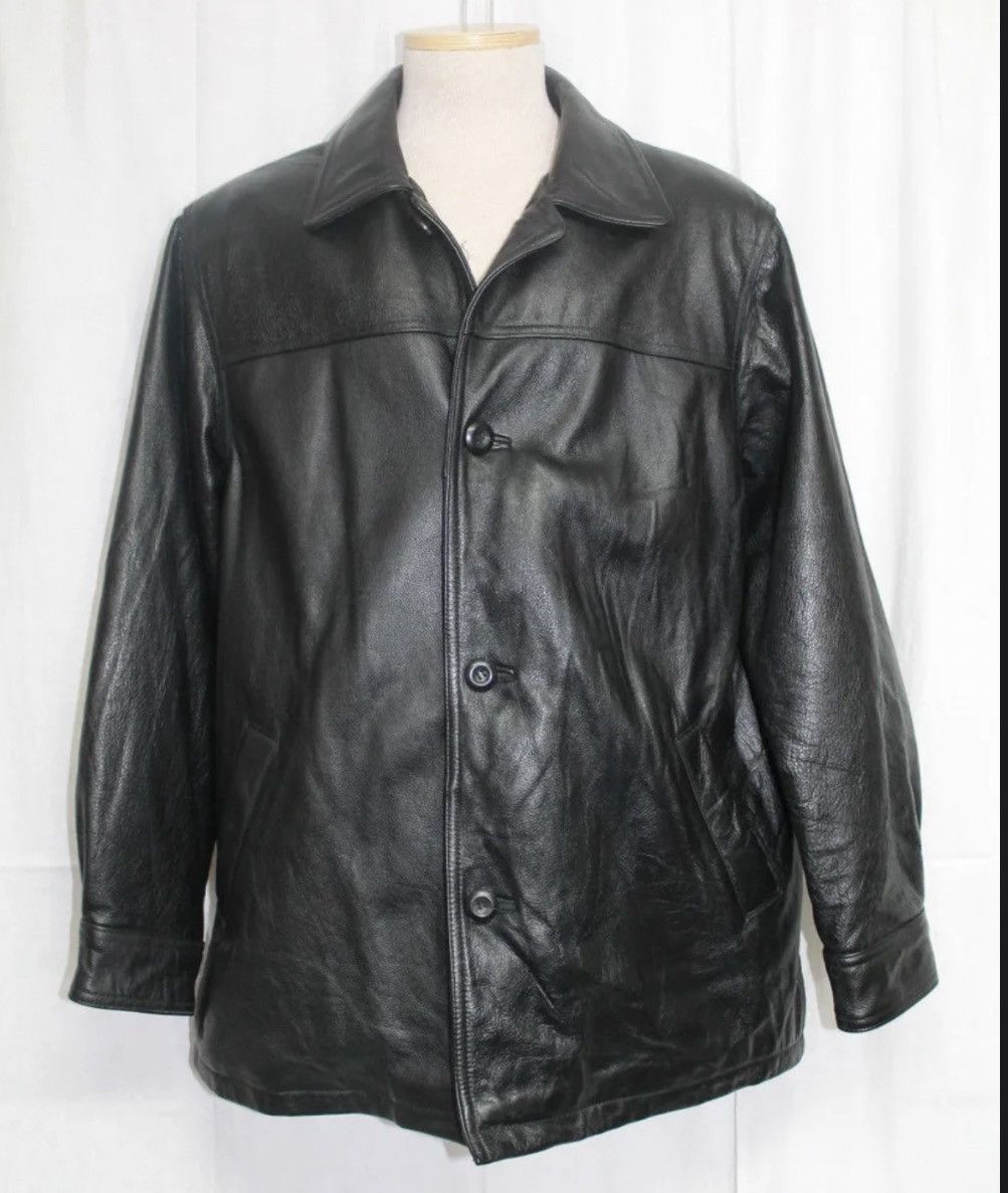 Leather Jacket Vintage Outbrook Men s Genuine Pebbled Leather Jacket Button up Grailed