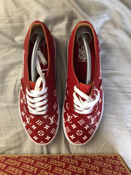 Supreme x Louis Vuitton hand-painted Vans custom I did a shoot for