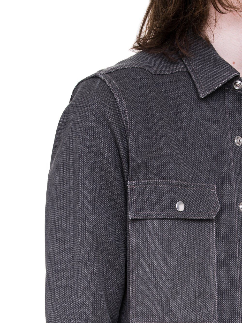 Rick Owens sz50 TECUATL Linen Grey Shirt Worker Thick Cotton Jacket Size US M / EU 48-50 / 2 - 6 Thumbnail