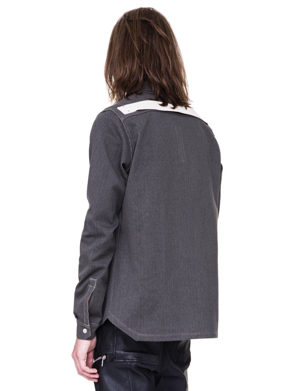 Rick Owens sz50 TECUATL Linen Grey Shirt Worker Thick Cotton Jacket Size US M / EU 48-50 / 2 - 4 Thumbnail