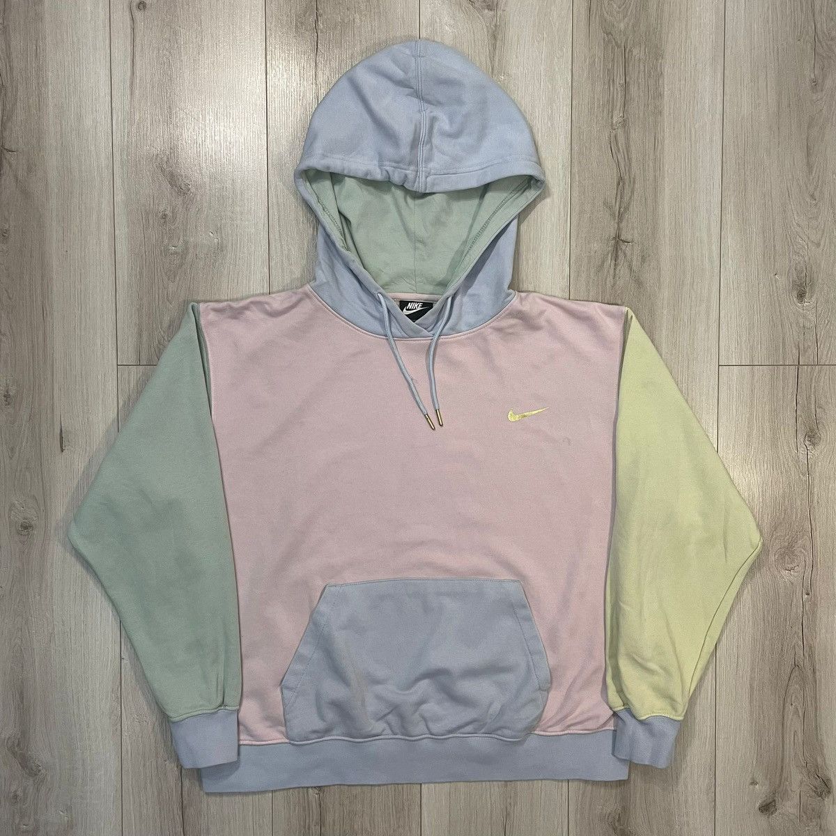 Nike hoodie mini metallic swoosh pastel colour oversized