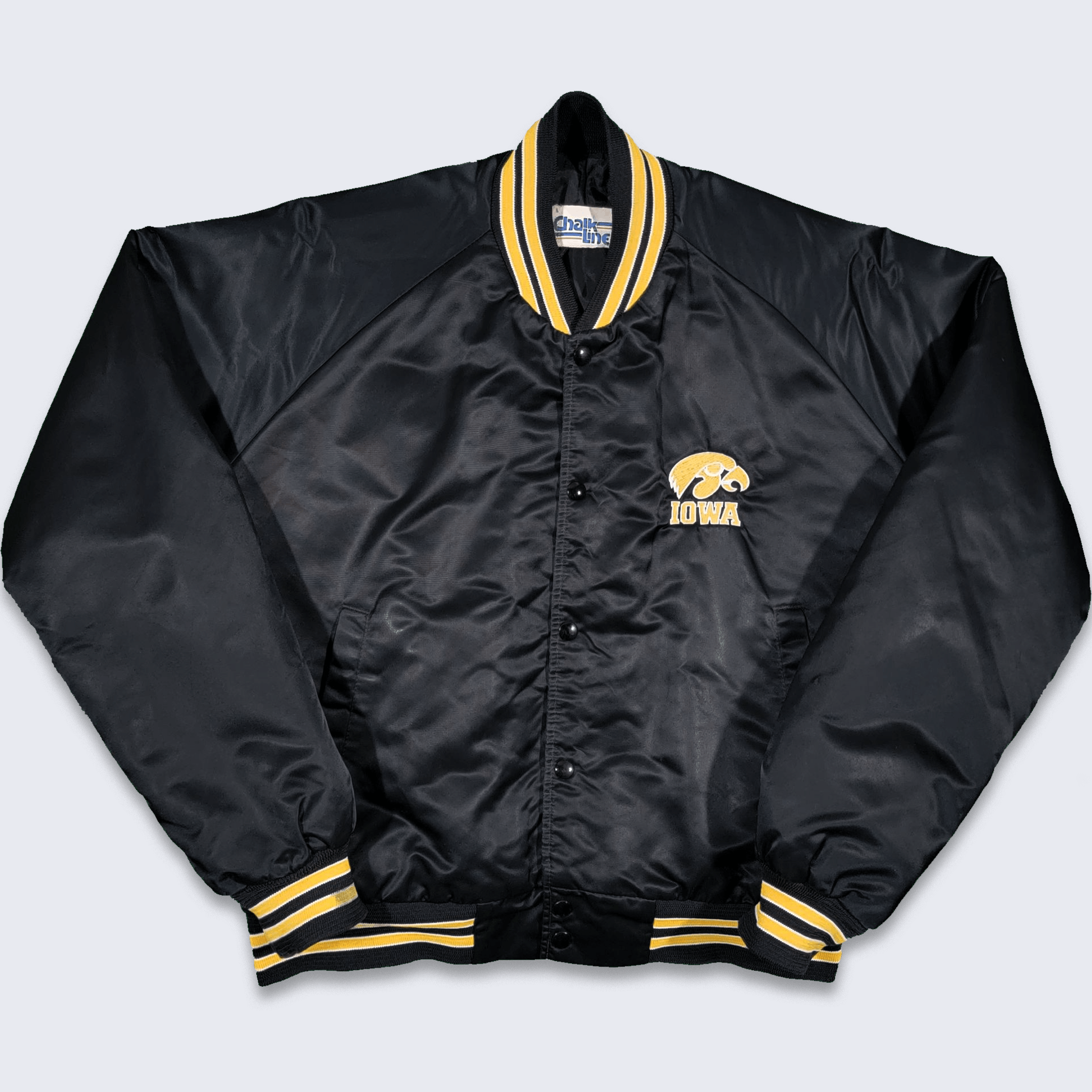 Veste Rétro Vintage Iowa Hawkeyes Années 80, Ligne Craie, Fabriquée Aux USA - Taille L