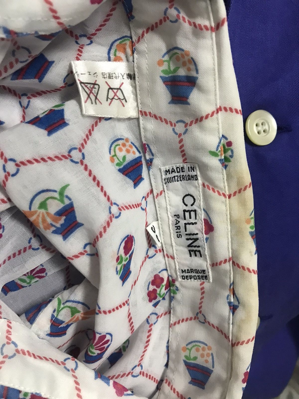 Celine Vintage CELINE Thin Cotton Button Shirt Size XS / US 0-2 / IT 36-38 - 7 Thumbnail