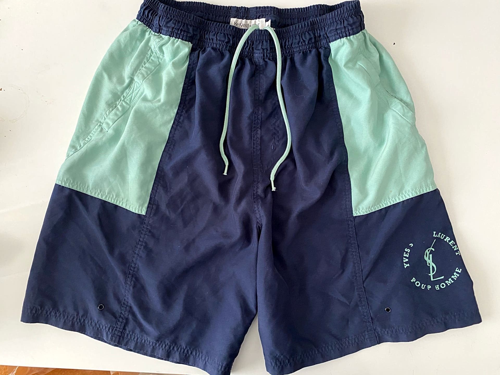 Mint/Navy YSL Shorts