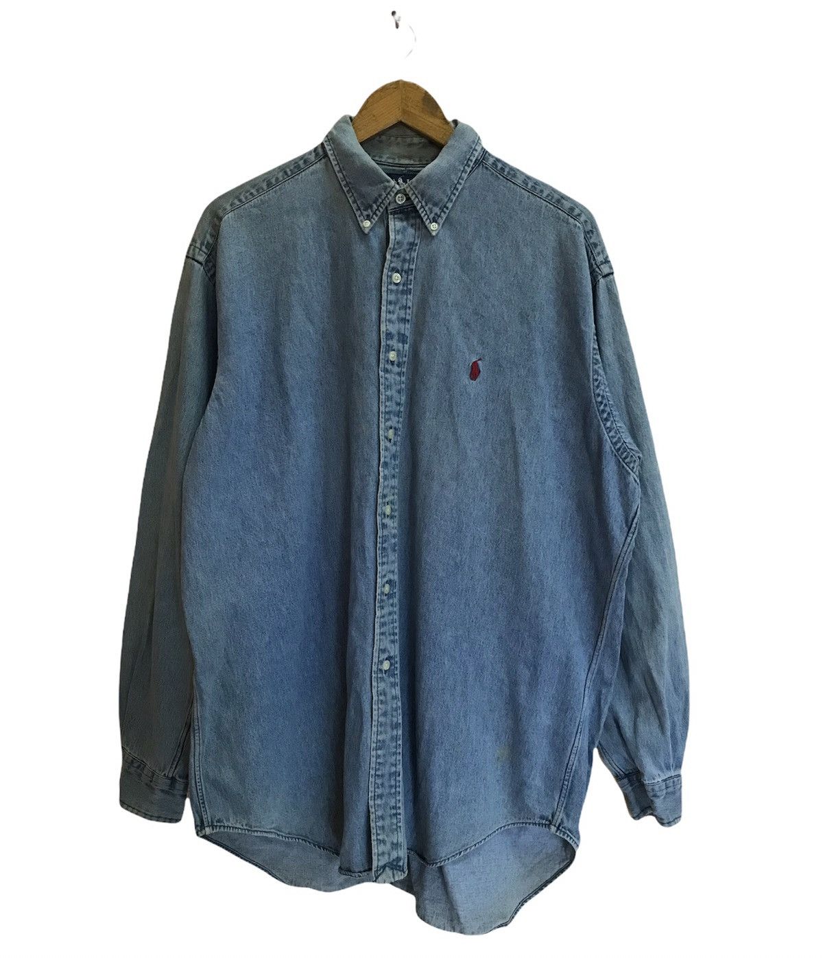 VINTAGE POLO RALPH LAUREN POLO PONY BUTTON UP DENIM